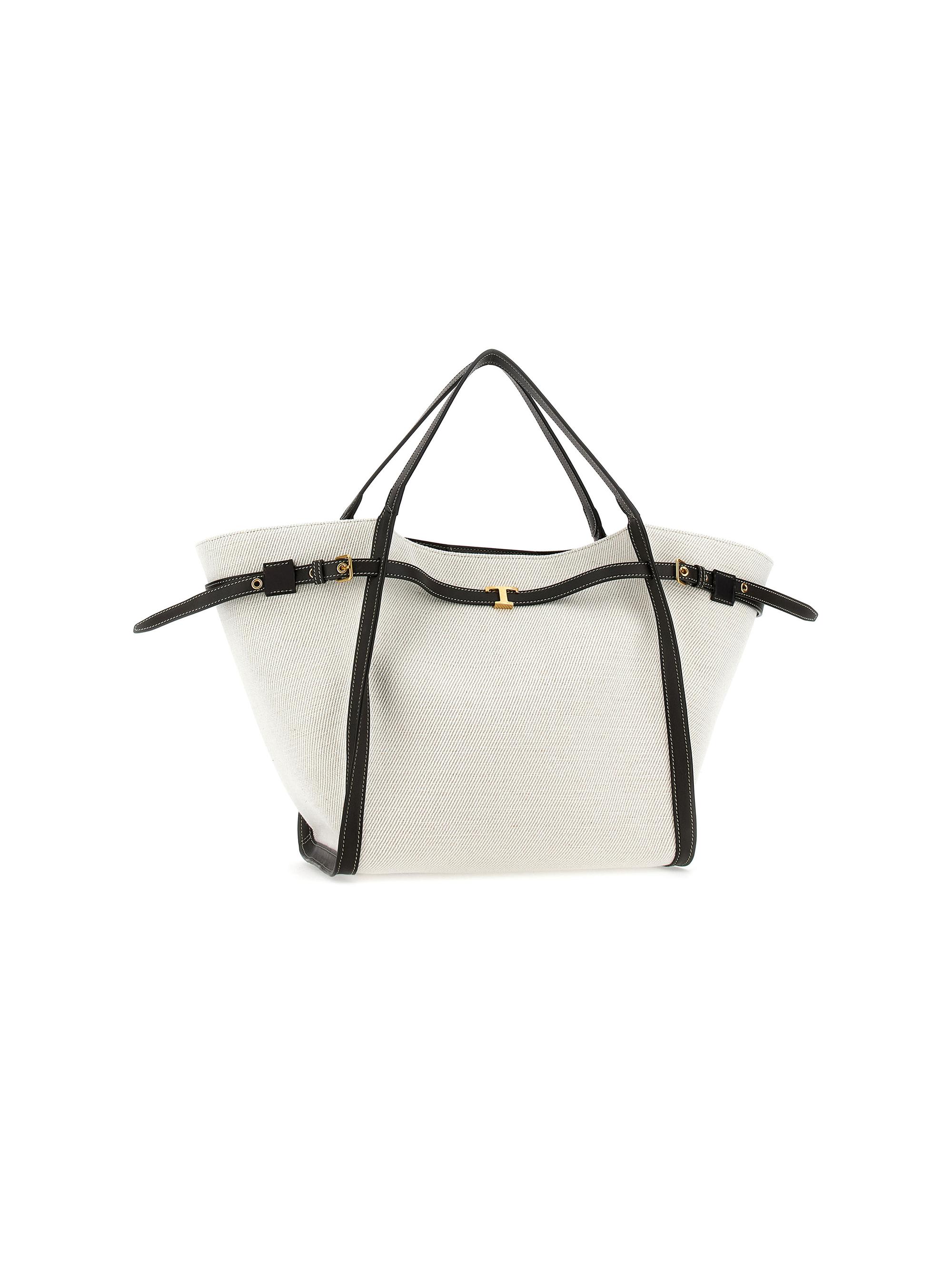 Tod's Women's  Linen-Canvas Shopping Bag - Bianco Calce