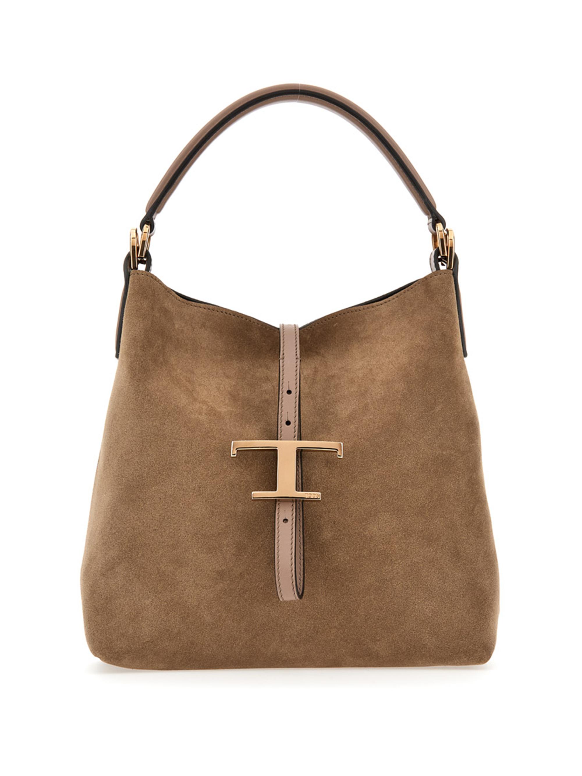 Tod's Women's  T Timeless Suede Tote Bag - Creta Chiaro