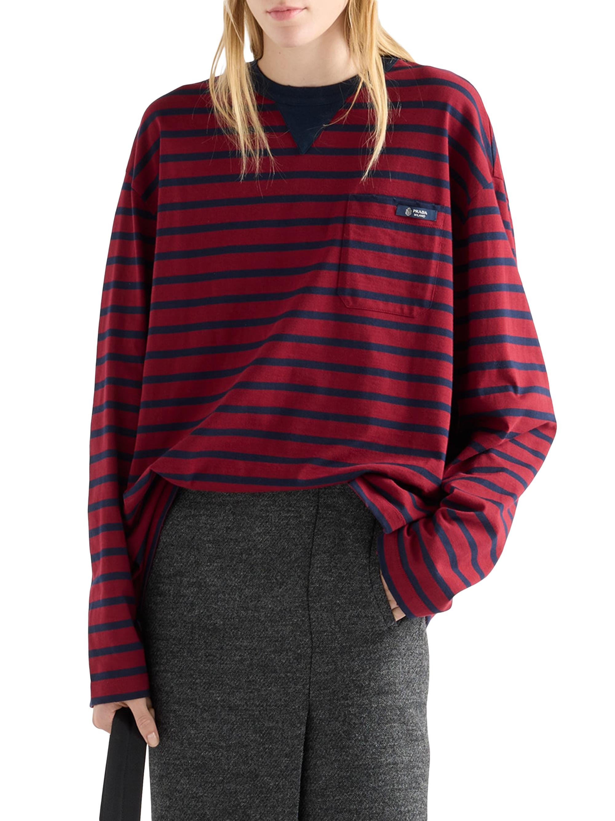Prada Long-Sleeved Striped Jersey T-Shirt | Saks Fifth Avenue