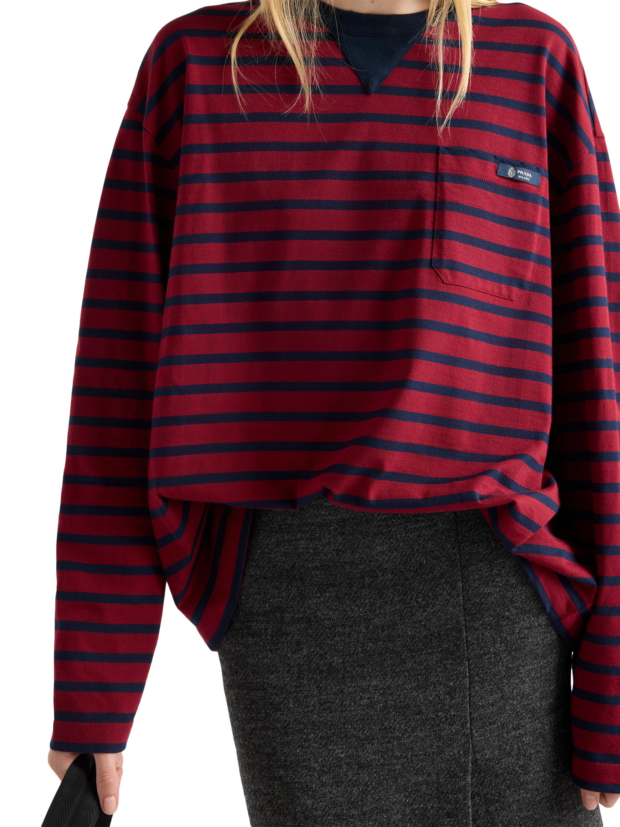 Prada Long-Sleeved Striped Jersey T-Shirt | Saks Fifth Avenue