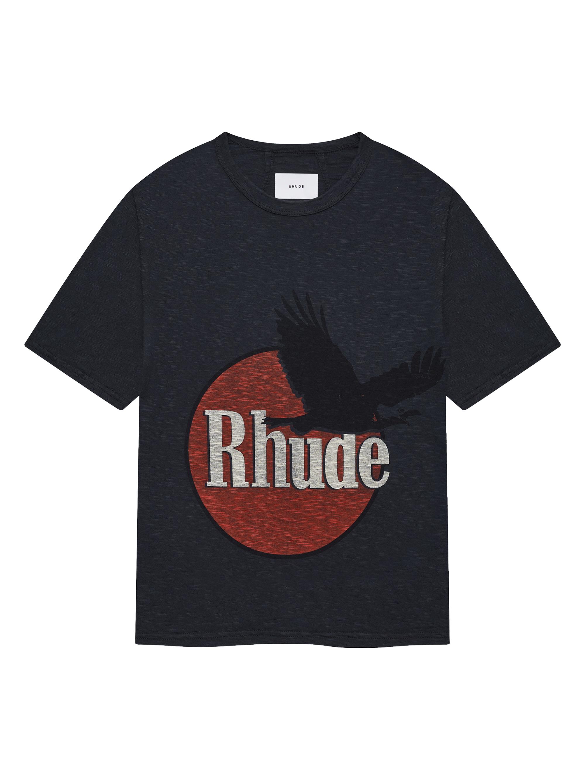 Rhude Men's Eagle Logo Graphic Cotton T-Shirt - Black Red White