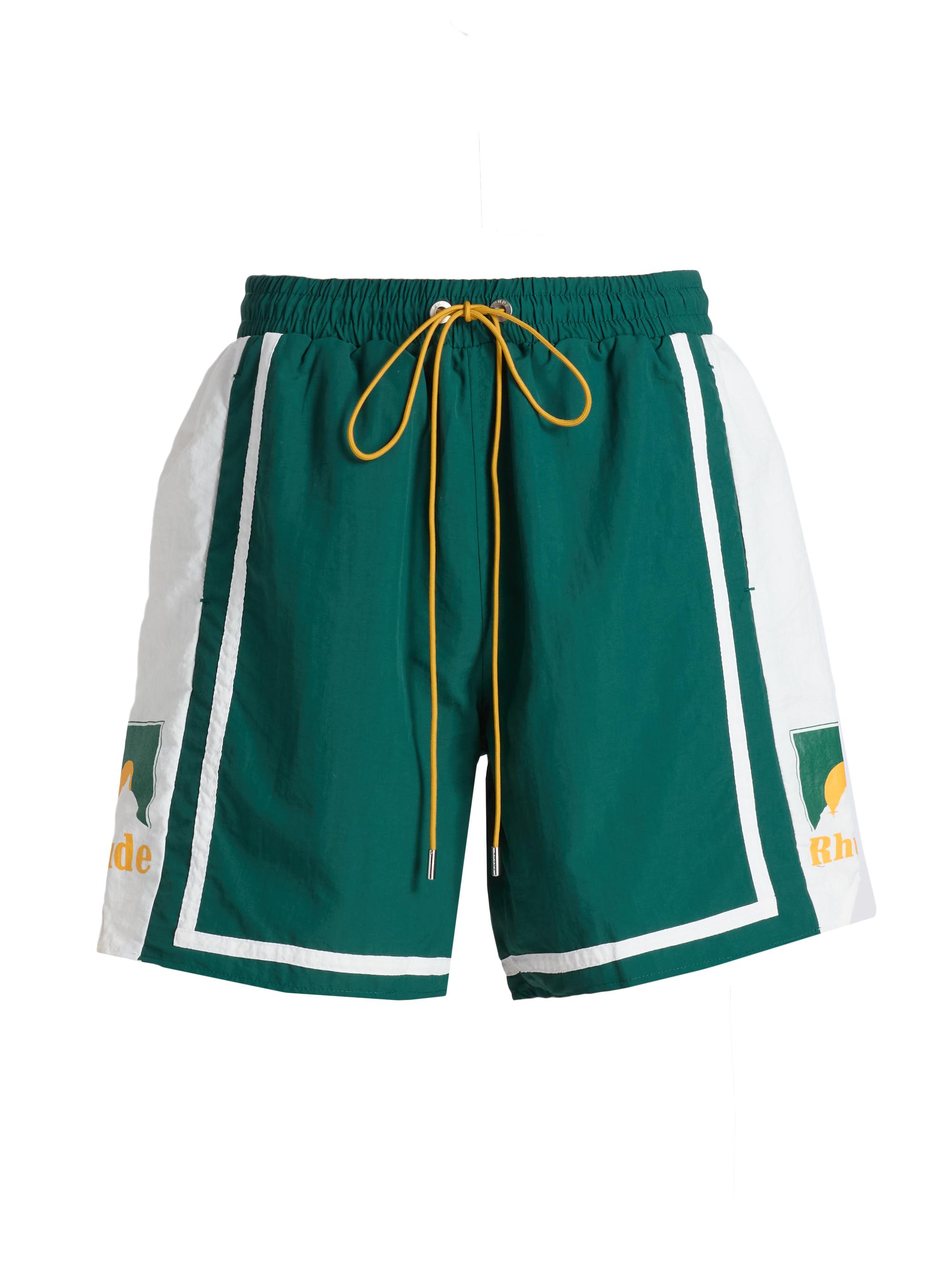 Rhude Men's Moonlight Logo Shorts - Green White Yellow