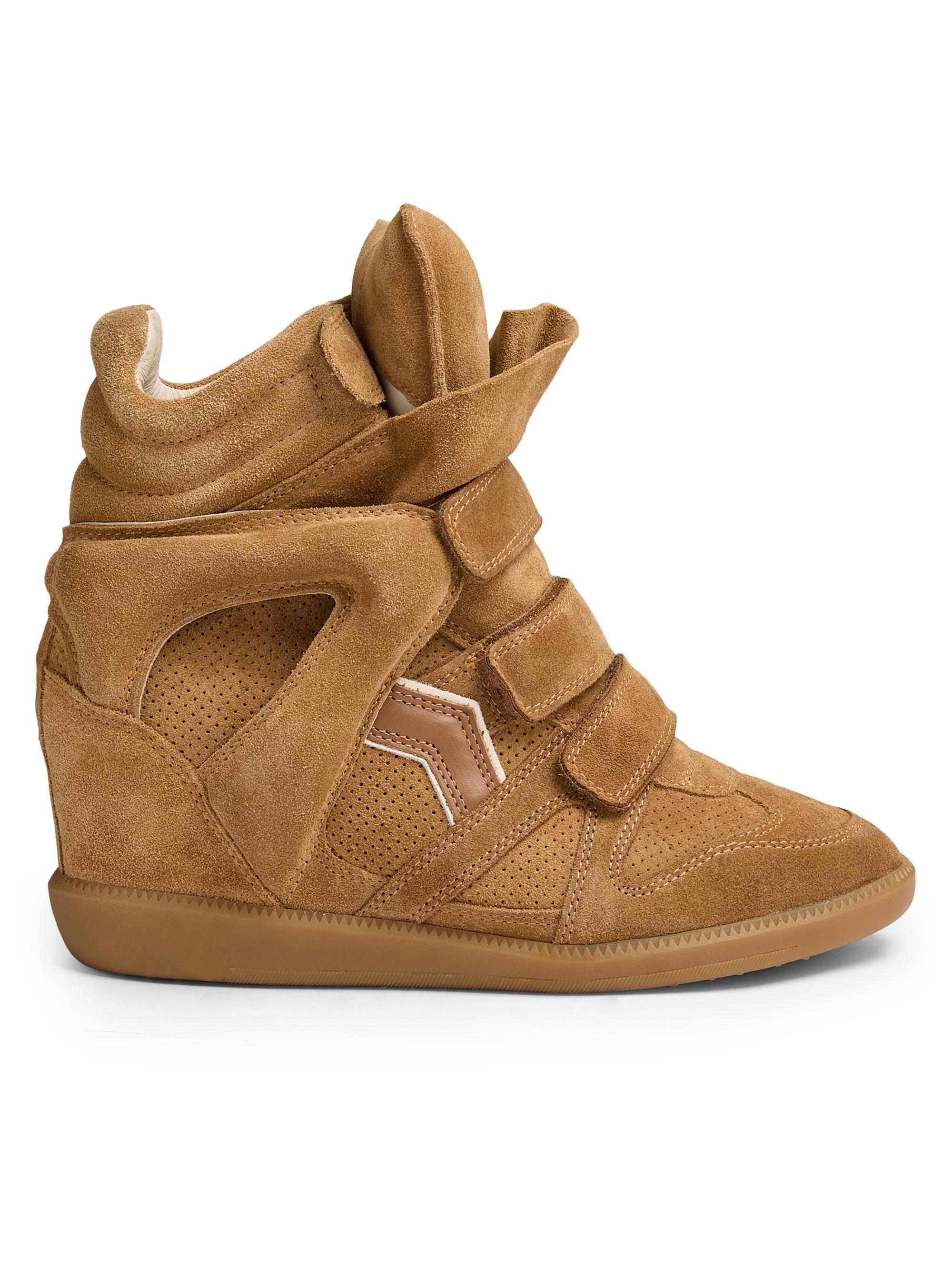 Isabel Marant Women's Bekett High-Tope Suede Wedge Sneakers - Cognac