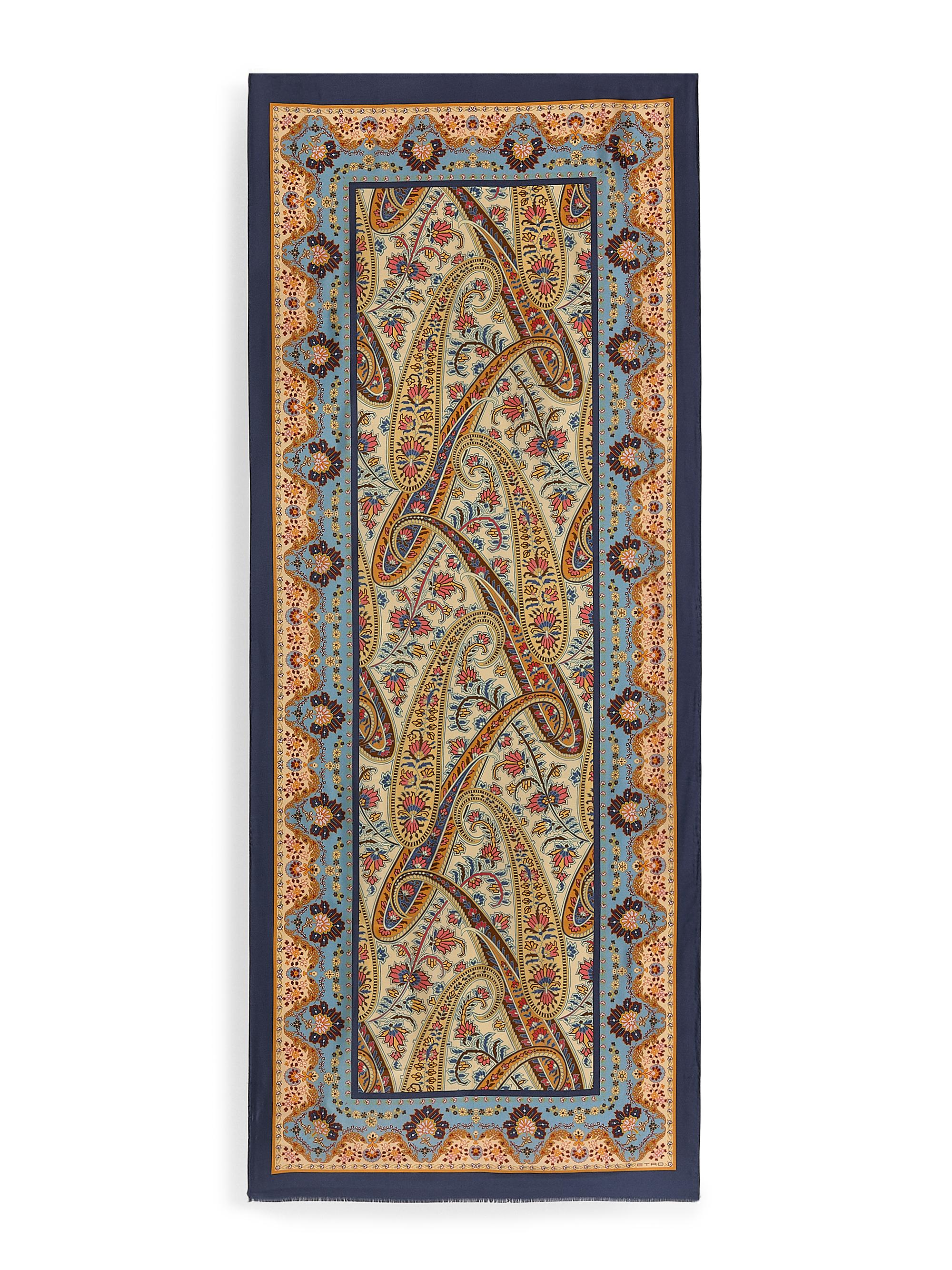 Etro Women's Printed Silk Scarf - Orange Azure | Thumbnail 5