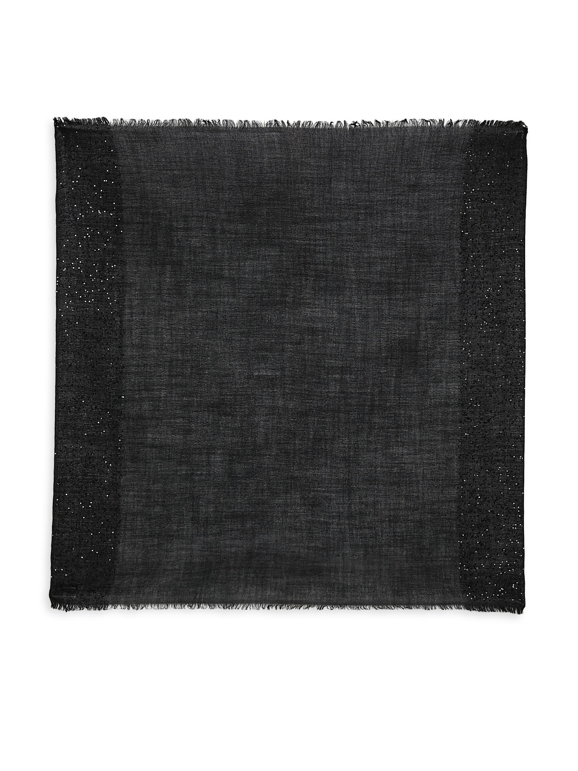 Faliero Sarti Women's Little Dalila Sequined Virgin Wool-Silk Blend Scarf - Black Sequins