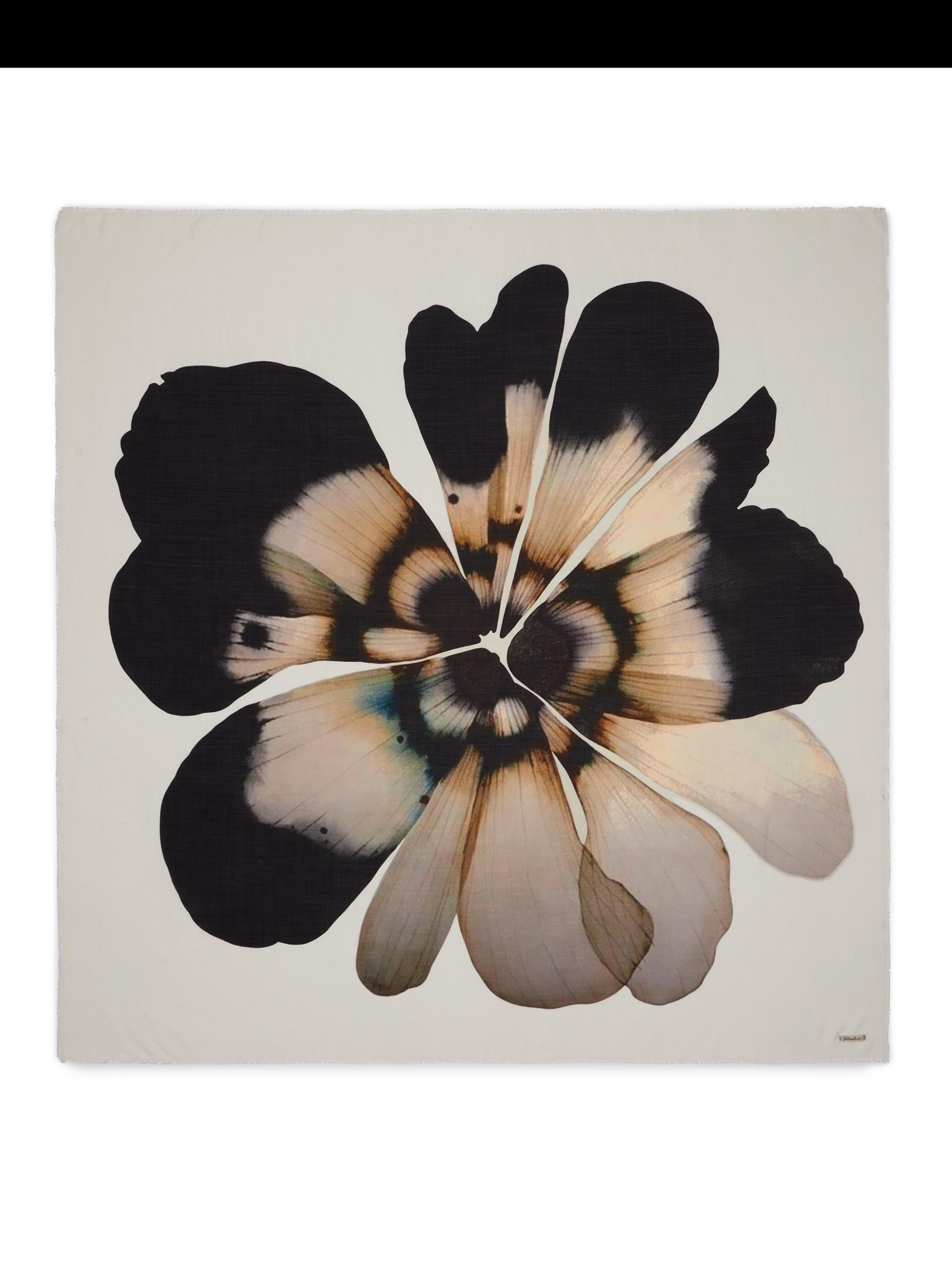 Faliero Sarti Women's Fiorellina Floral Silk Shawl - Black And White Multi