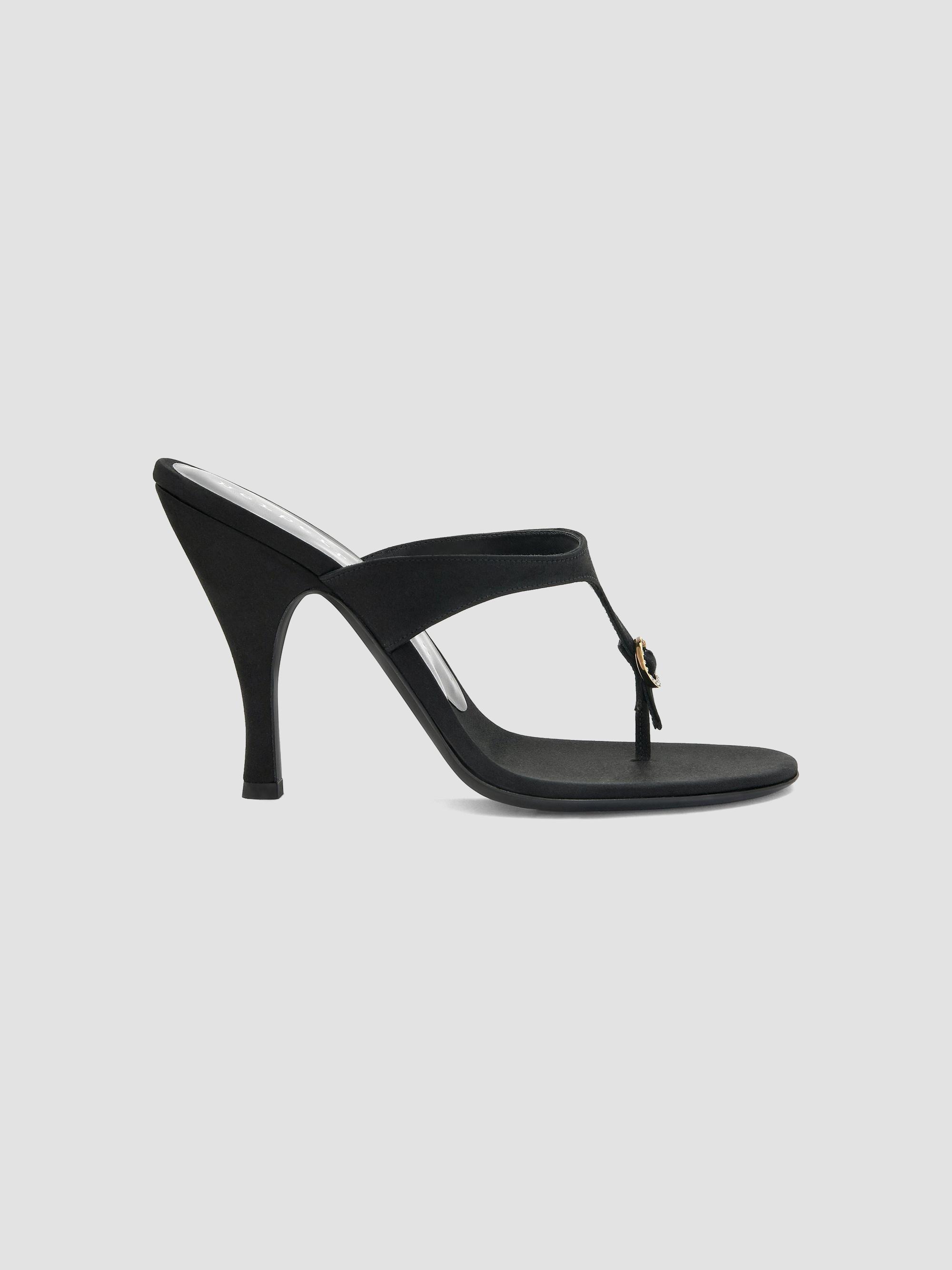 Herbert Levine Women's Kiss and Tell 100MM Satin Sandals - Black | Thumbnail 2