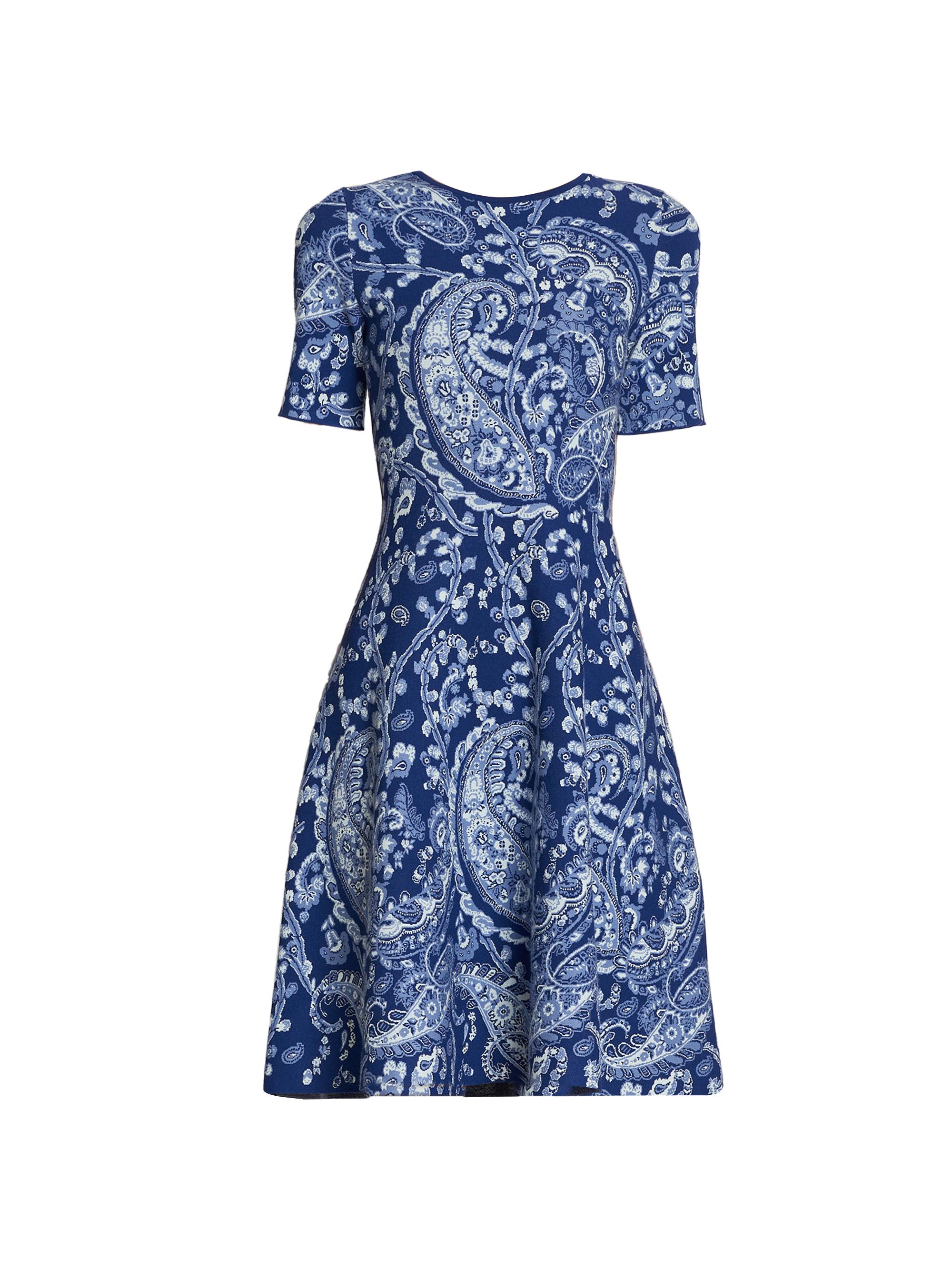 Etro Women's Paisley Knit Minidress - Multicolor Blue Base