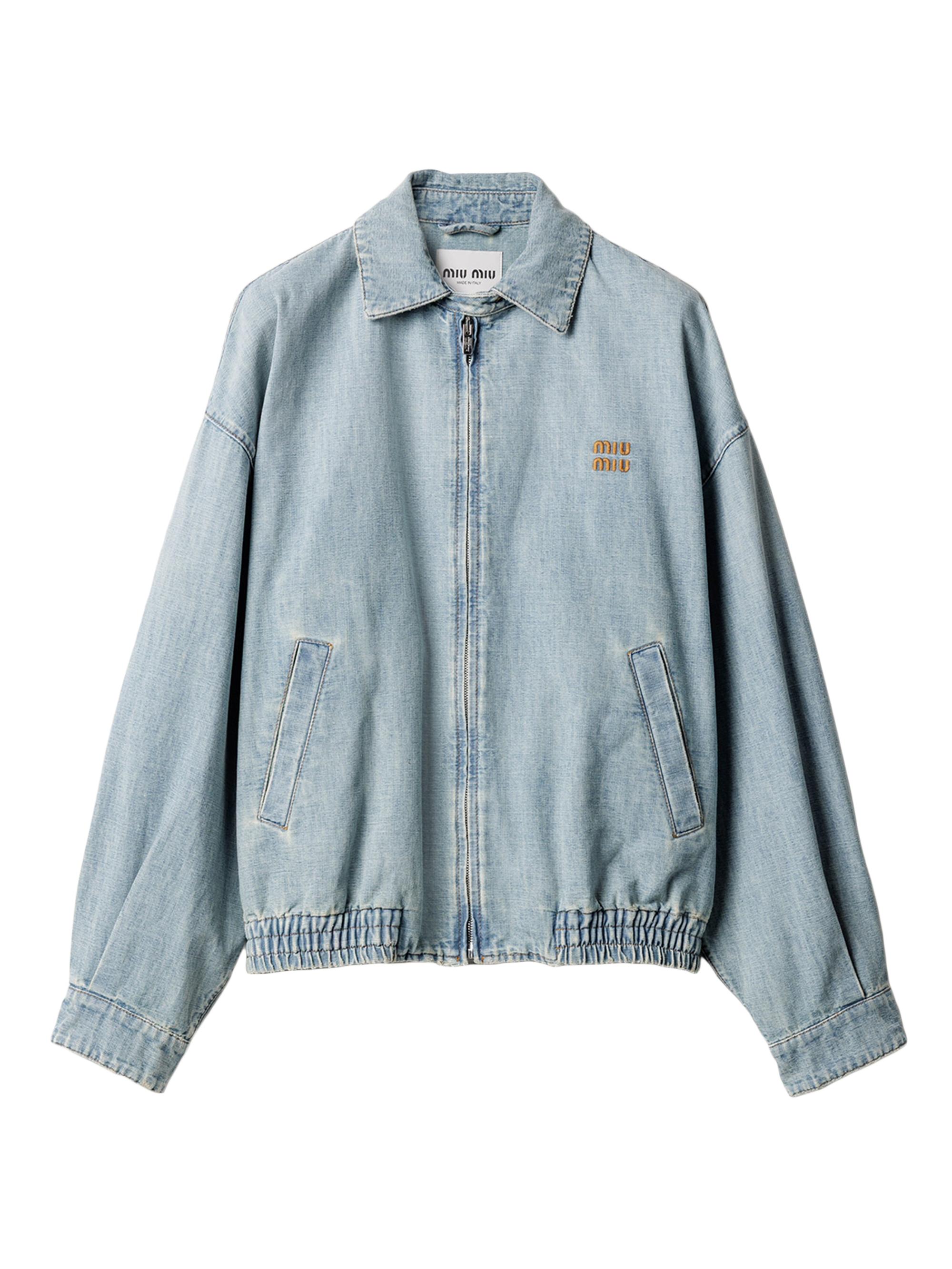 Miu Miu Women's Chambray Blouson Jacket - Blue