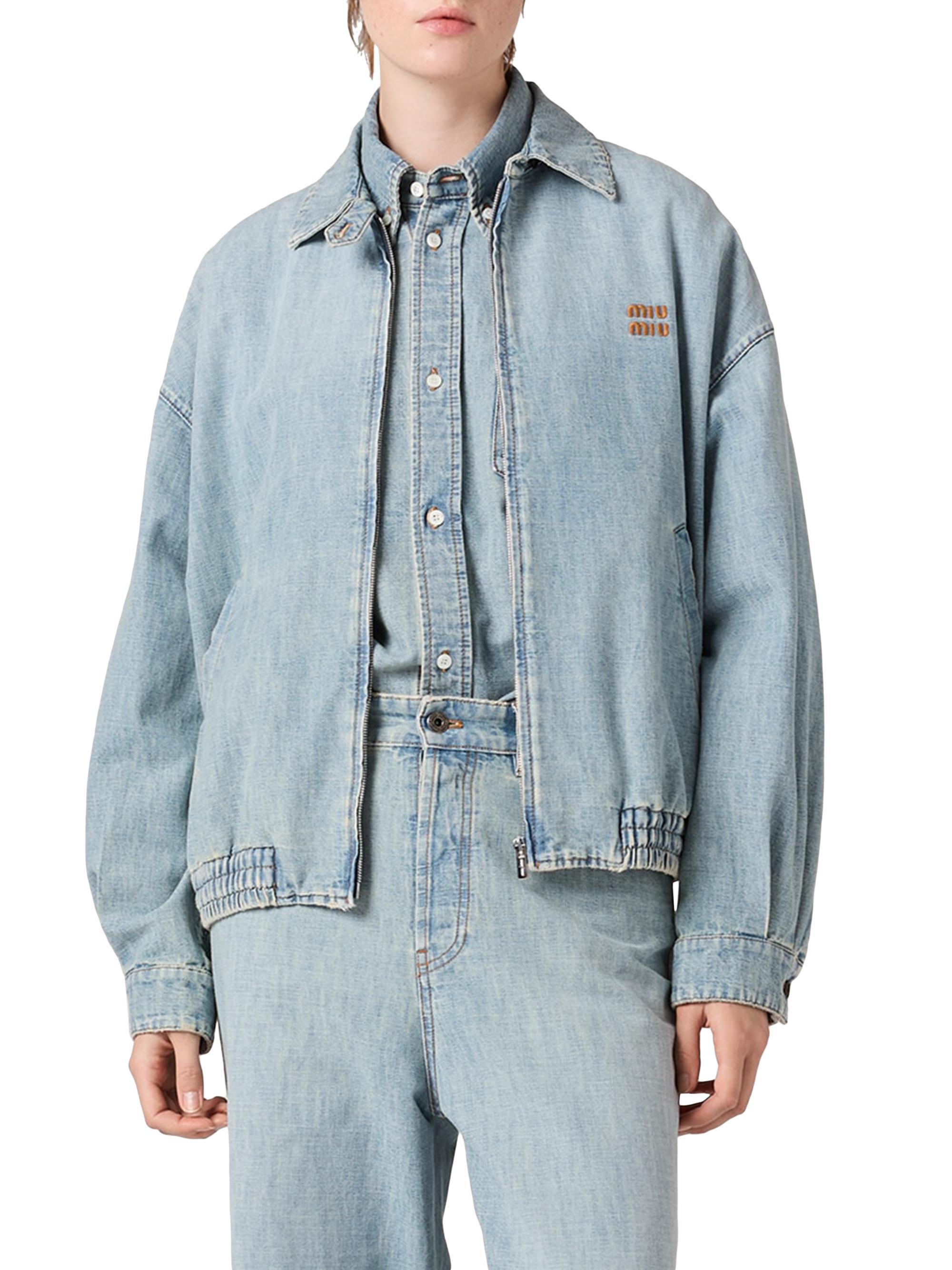 Miu Miu Chambray Blouson Jacket | Saks Fifth Avenue