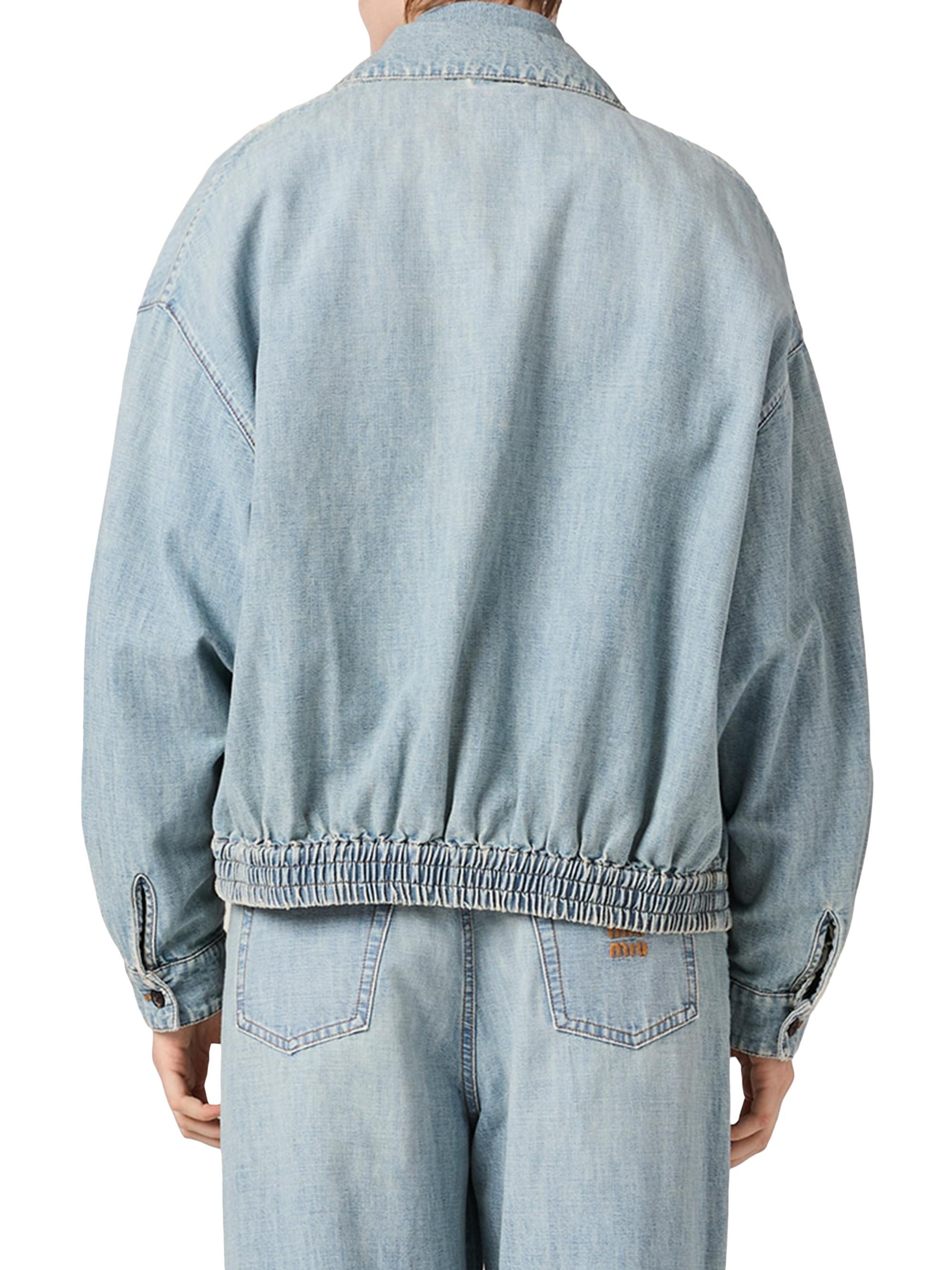 25SS Miu Miu ジェシーブルゾンジャケット Miu Miu Chambray Blouson Jacket | Saks Fifth Avenue