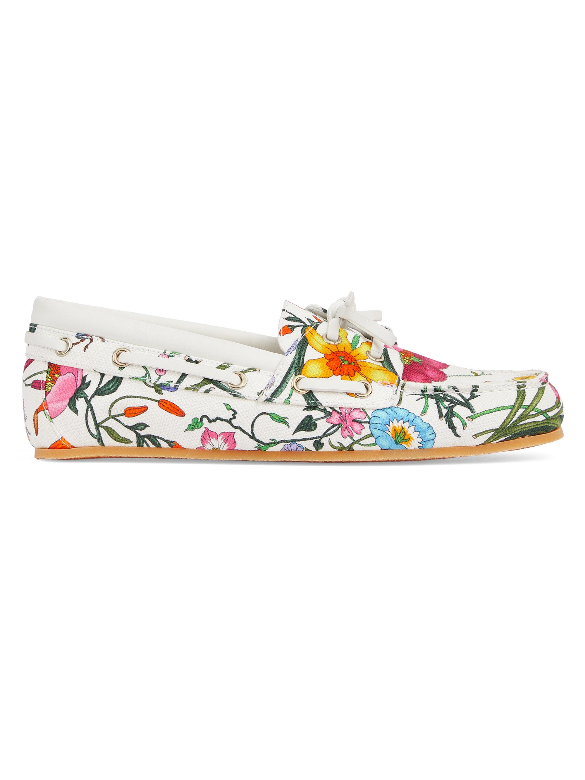 Gucci Interlocking G Floral Boat Shoes | Saks Fifth Avenue