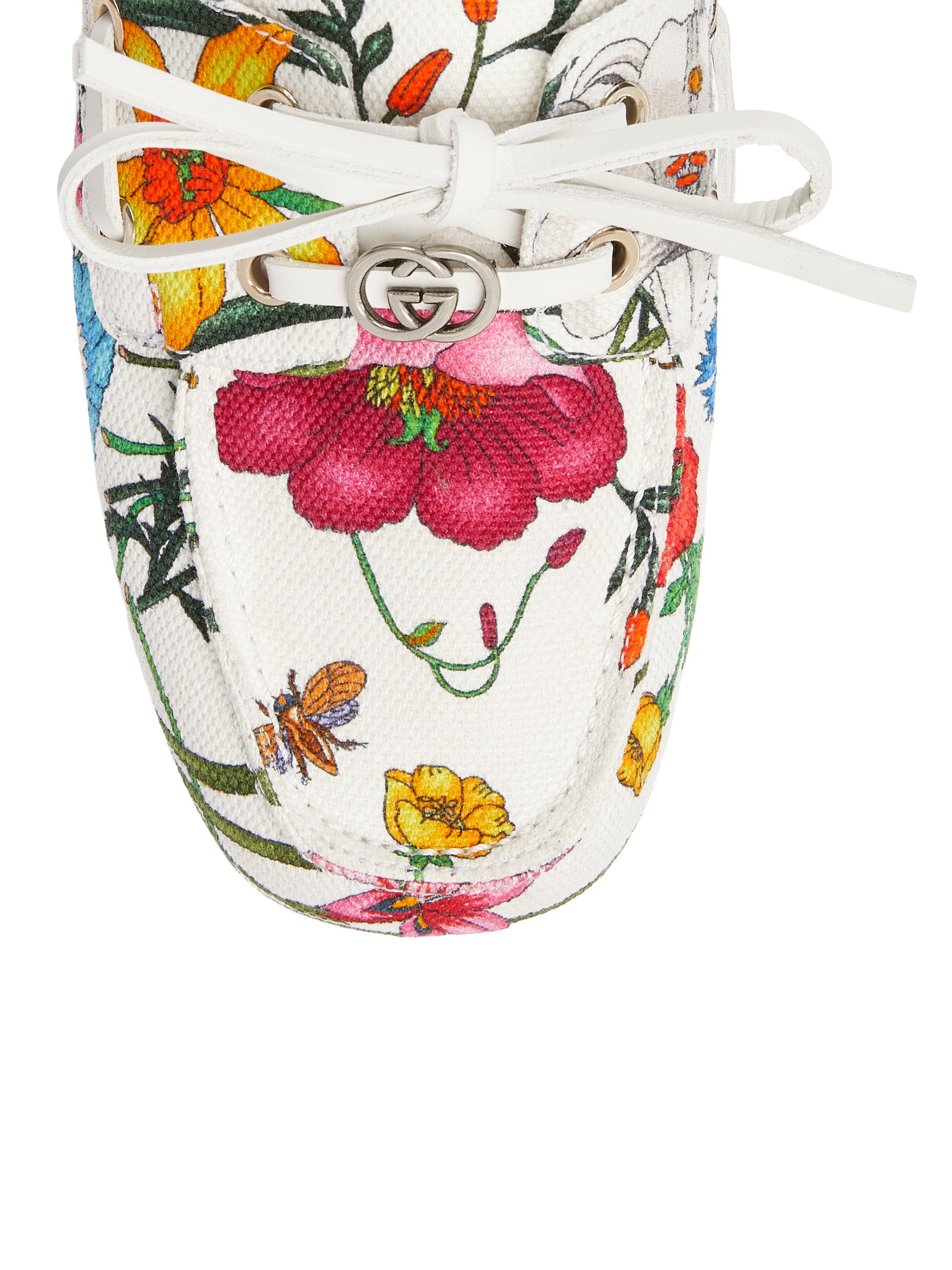 Gucci Interlocking G Floral Boat Shoes | Saks Fifth Avenue