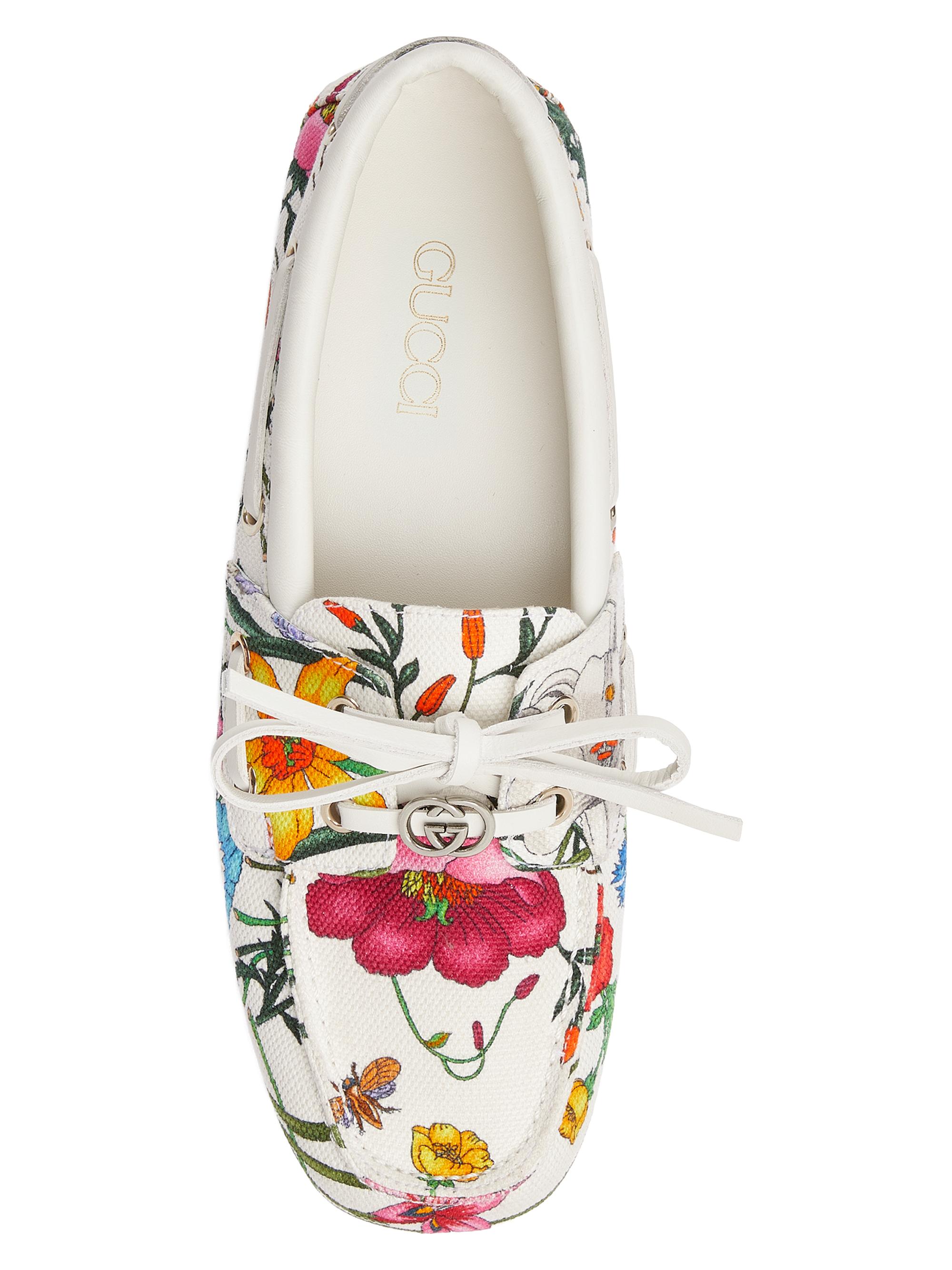 Gucci Interlocking G Floral Boat Shoes | Saks Fifth Avenue