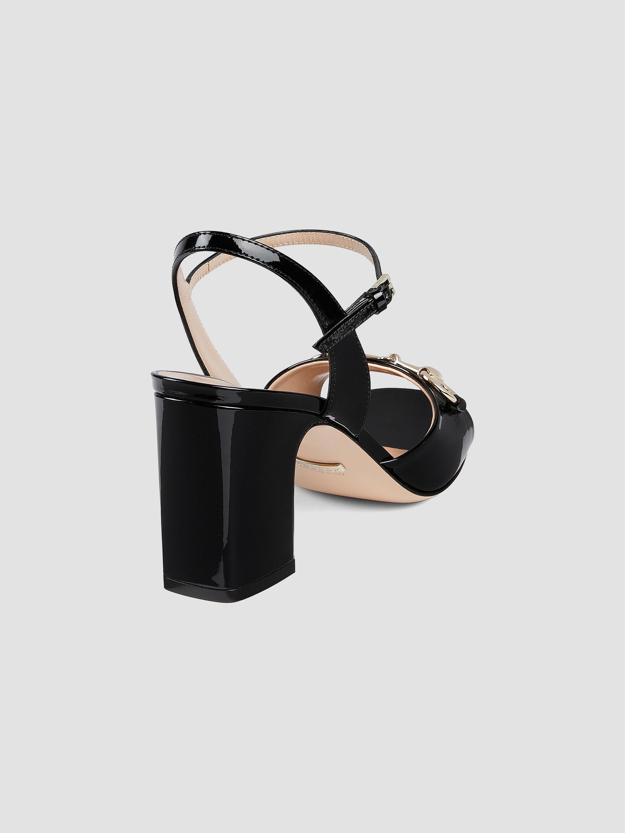 Gucci Lady 75MM Patent Leather Horsebit Sandals | Saks Fifth Avenue