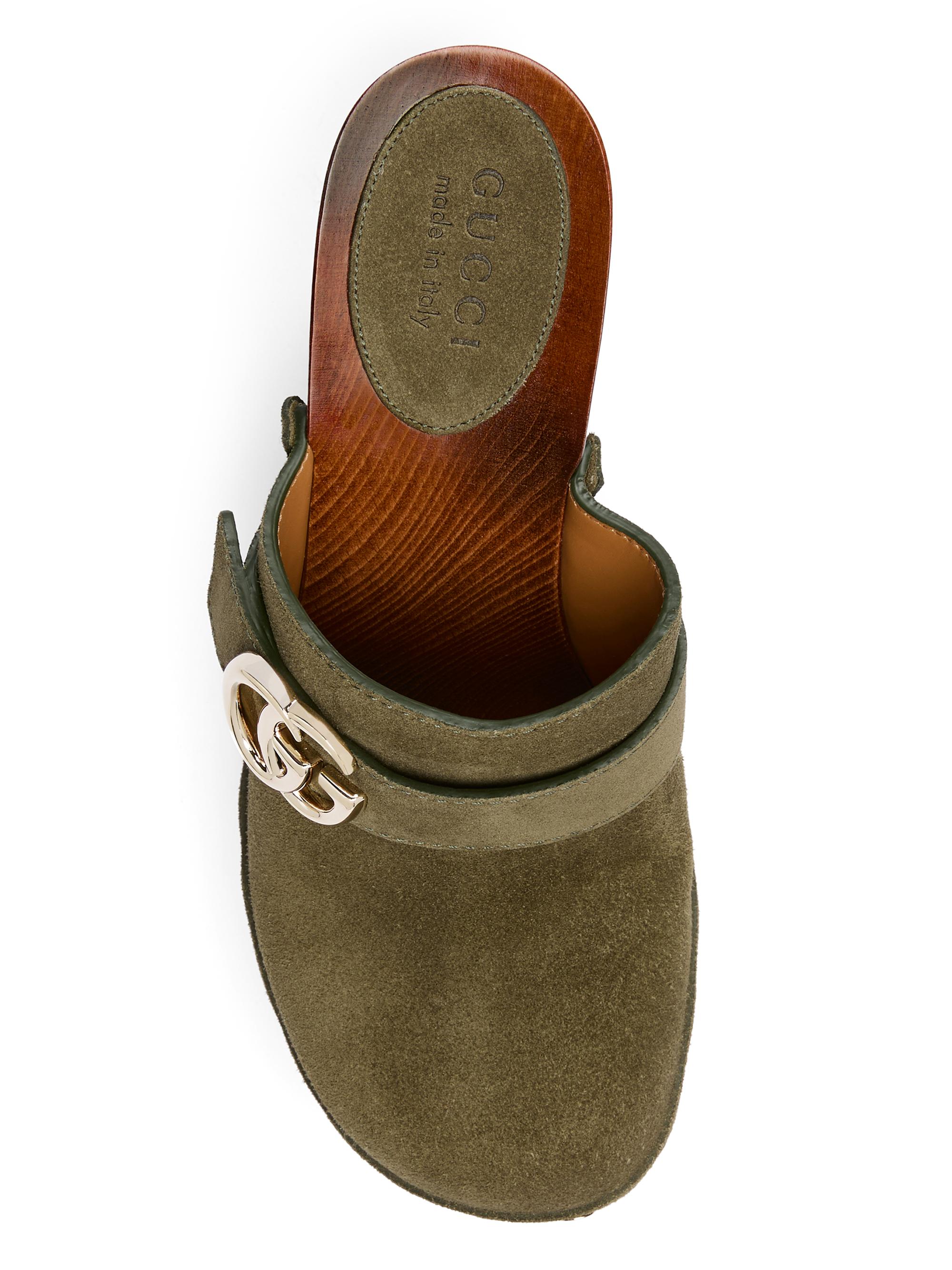Gucci New Marmont GG 65MM Suede Clogs | Saks Fifth Avenue