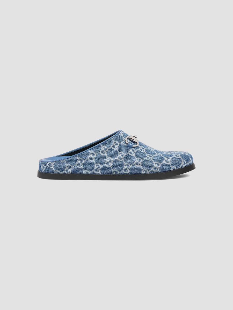GUCCI エスパドリーユ　デニムウェッソール　ミュール Gucci New Sol GG Denim Horsebit Mules | Saks Fifth Avenue