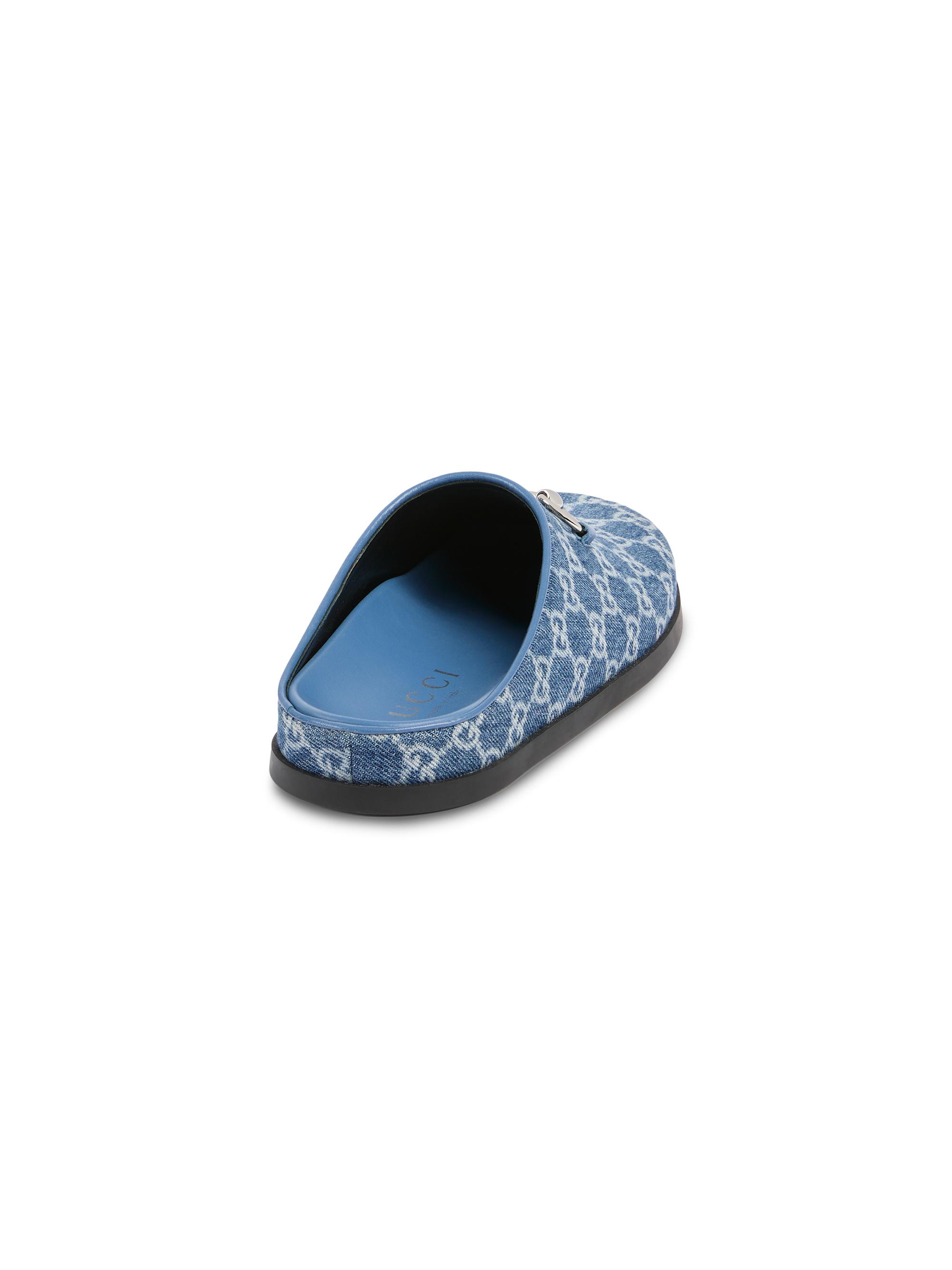 Gucci New Sol GG Denim Horsebit Mules | Saks Fifth Avenue