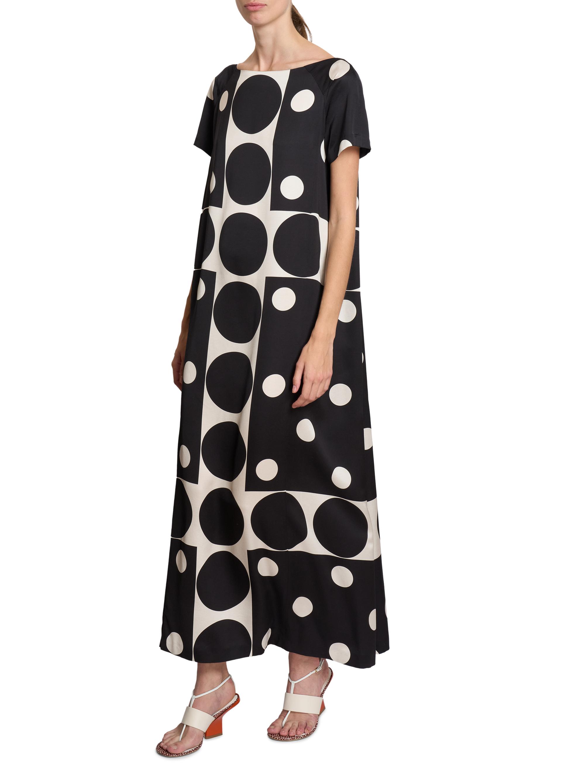 Dries Van Noten Davita Polka Dot Satin Shift Maxi Dress | Saks