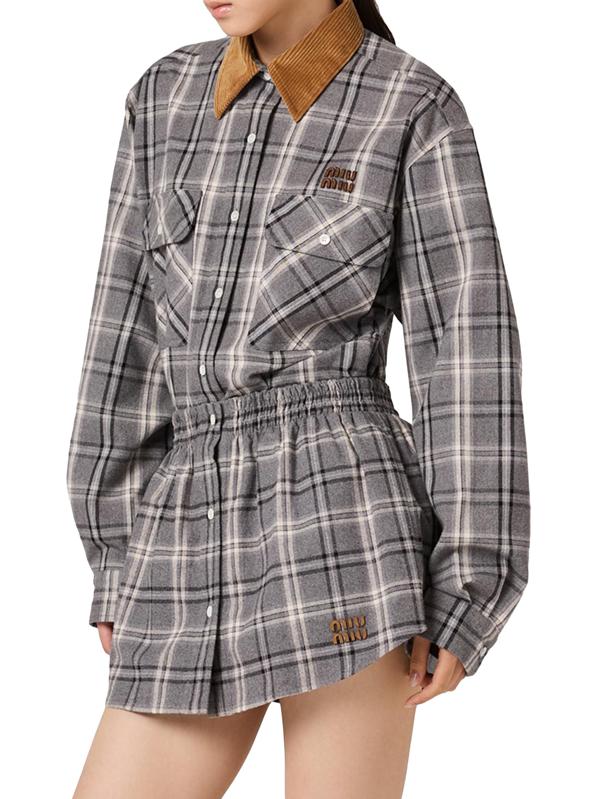 Miu Miu Checked Flannel Shirt | Saks Fifth Avenue