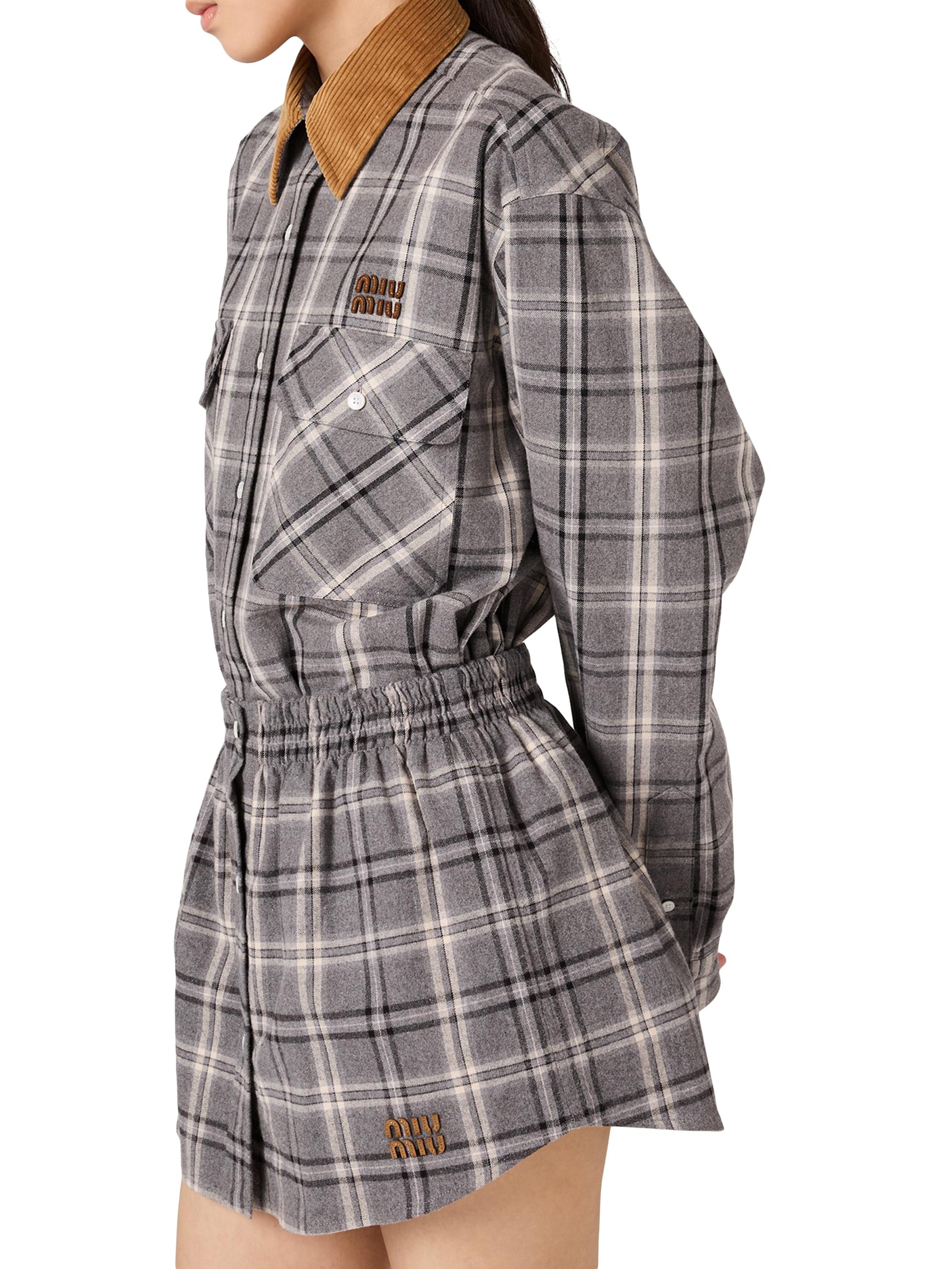 miumiuフランネルチェックシャツサイズ 40 ユニセックス Miu Miu Checked Flannel Shirt | Saks Fifth Avenue