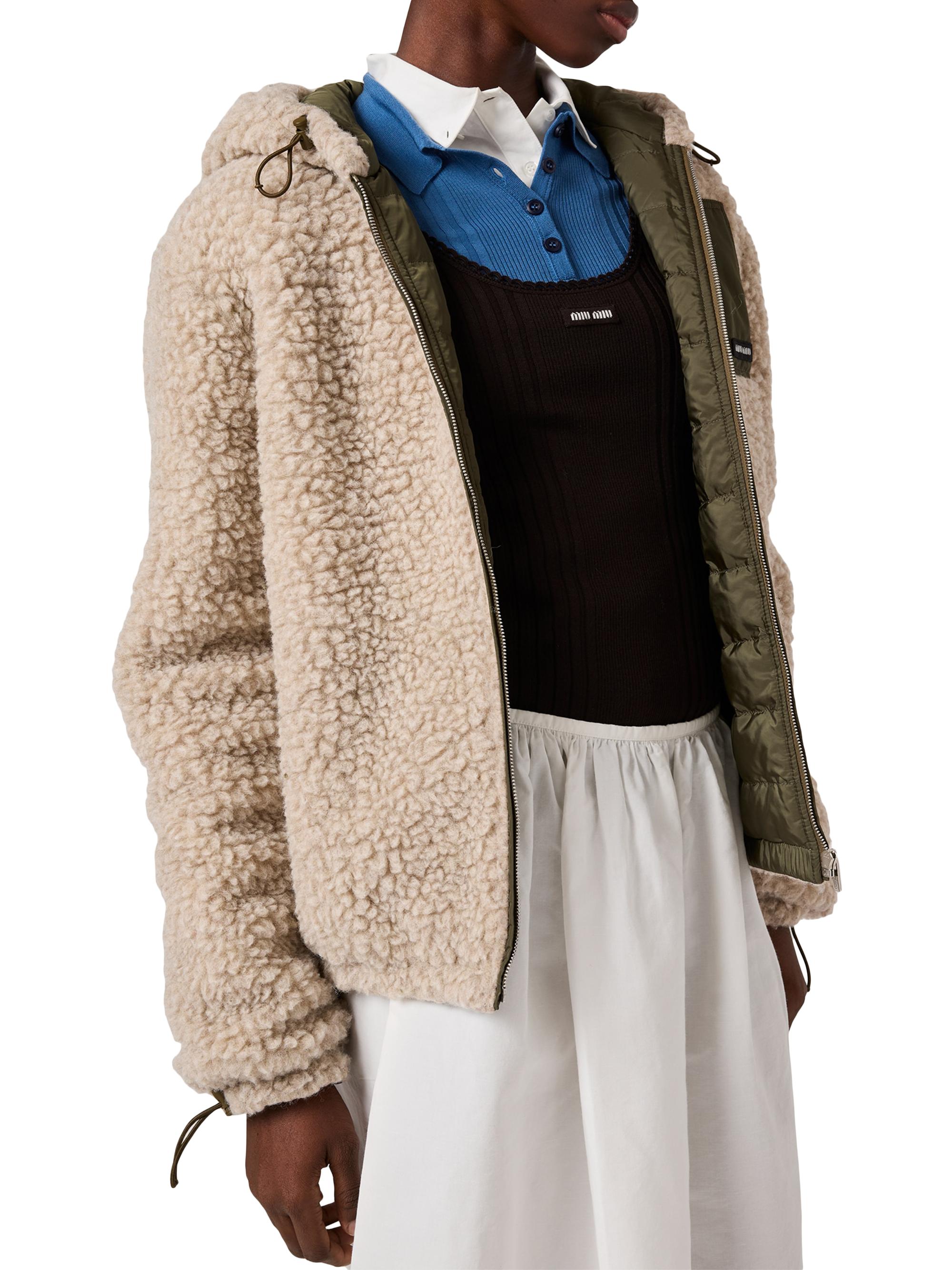 Miu Miu Medium Weight Teddy Down Jacket with Technical Pongé