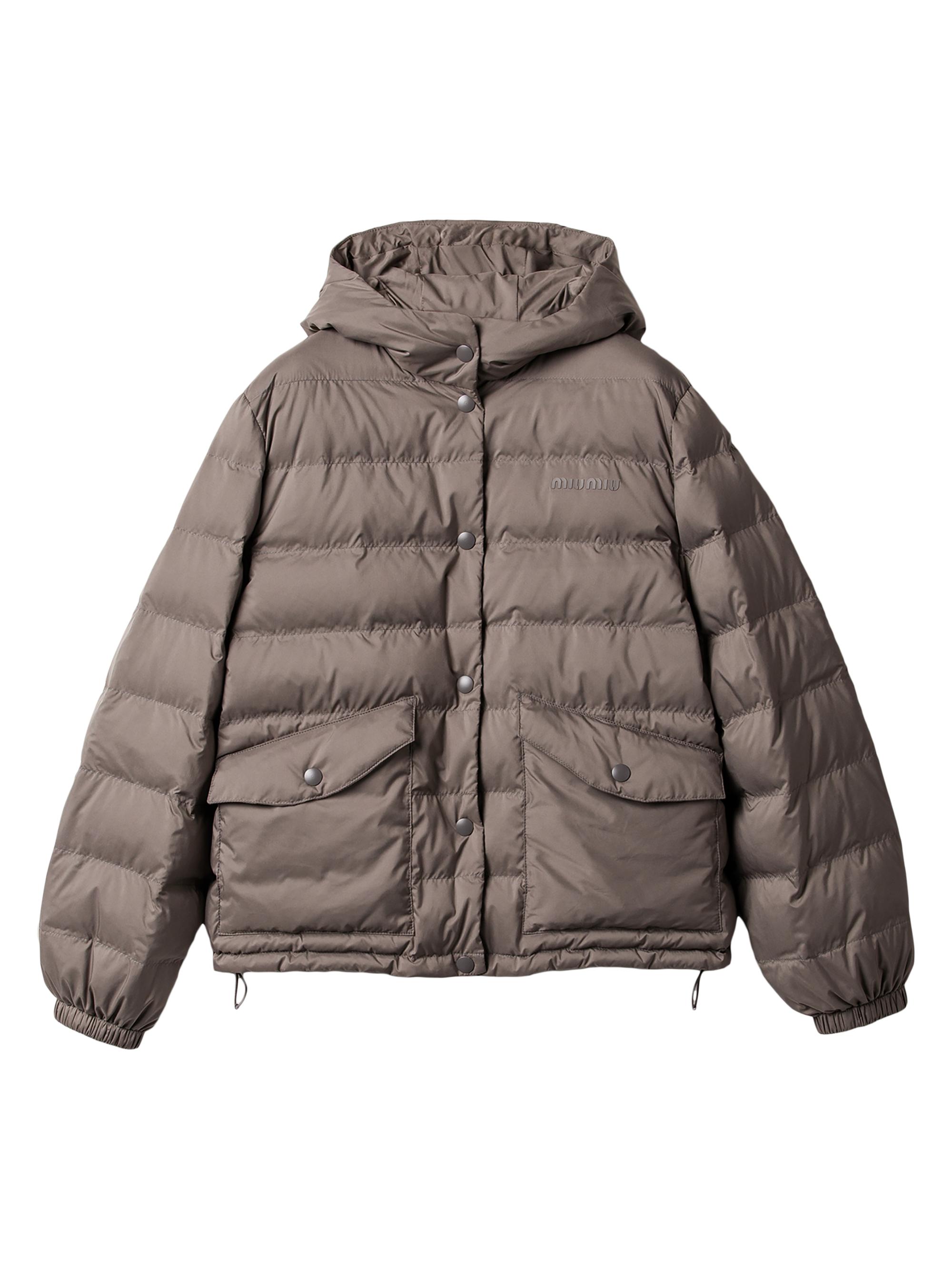 Miu Miu Women's Technical Pongé Down Jacket - Grey