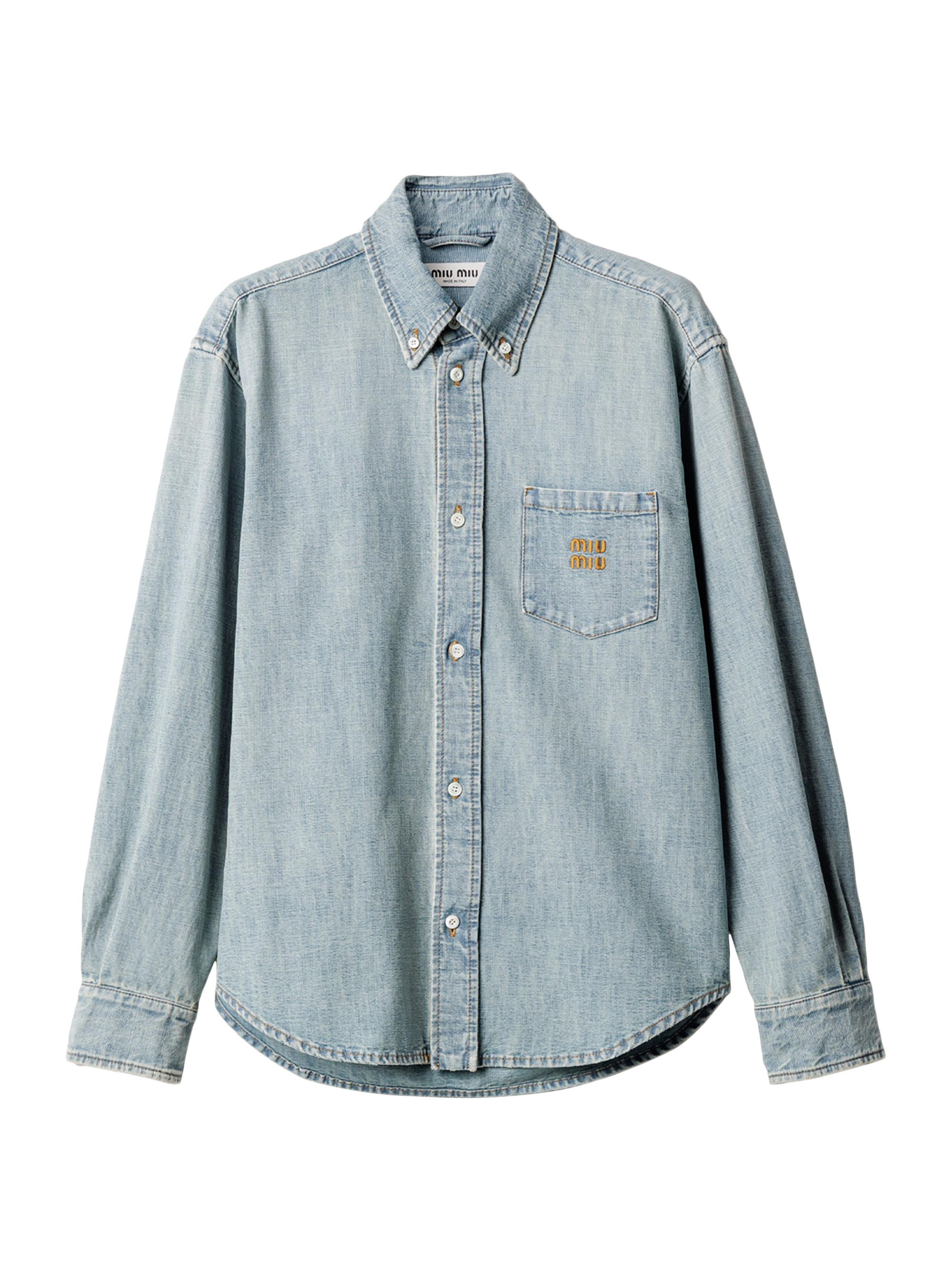 Miu Miu Striped Chambray Shirt | Saks Fifth Avenue