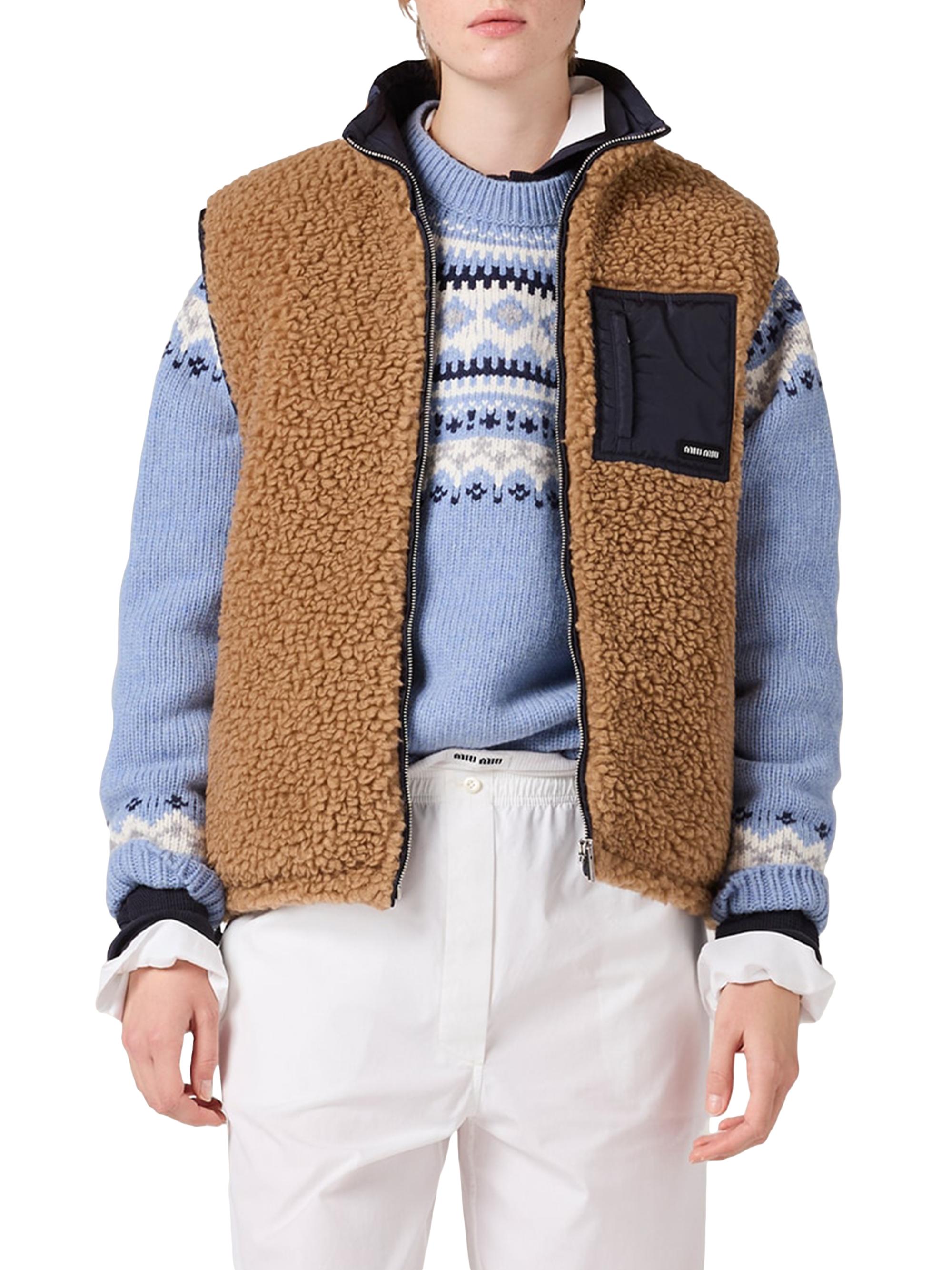 Miu Miu Teddy Down Vest with Technical Pongé | Saks Fifth Avenue