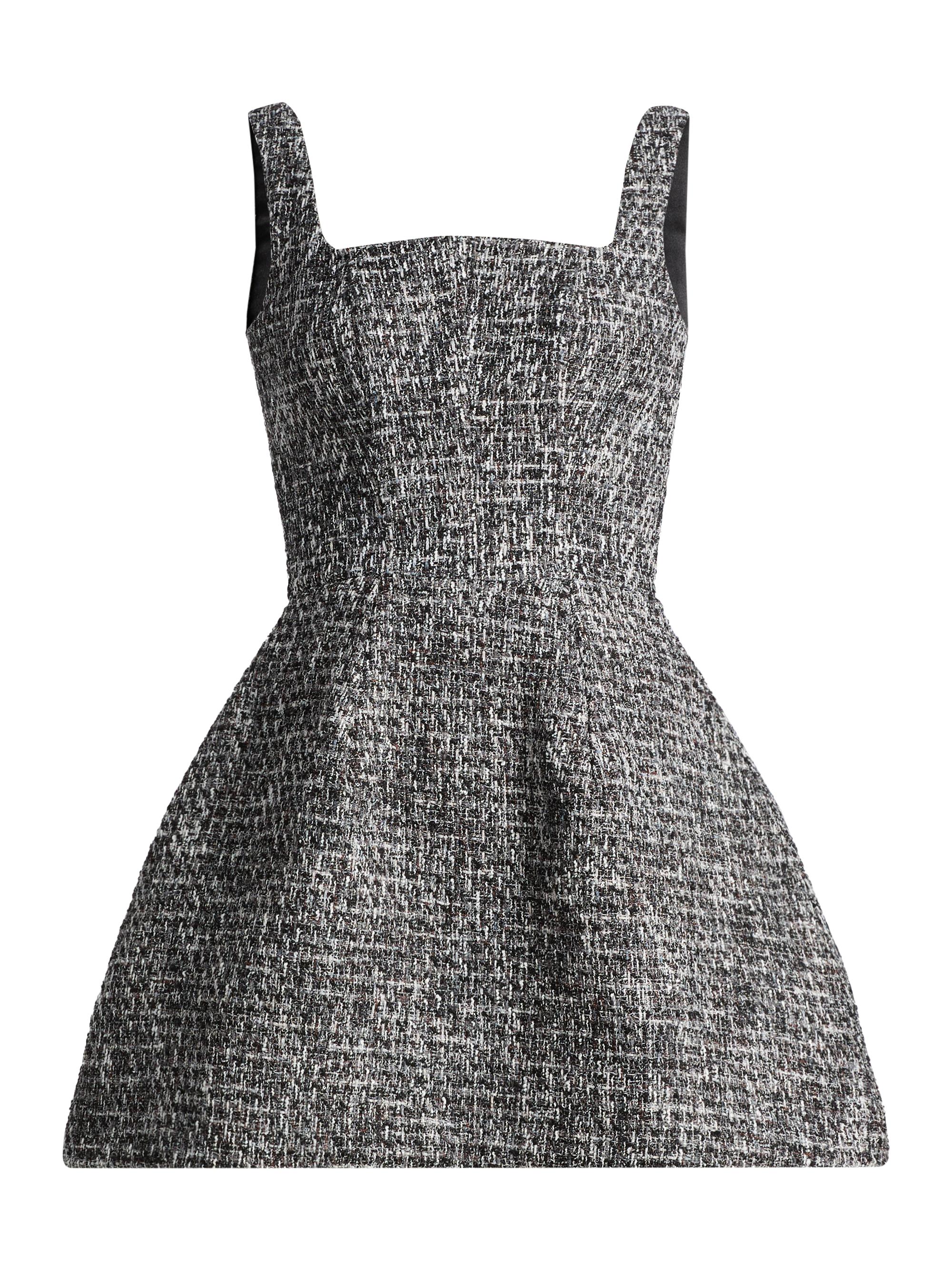 Mariandree Gaitan Women's Frida Tweed Fit-&-Flare Minidress - Marble Gray