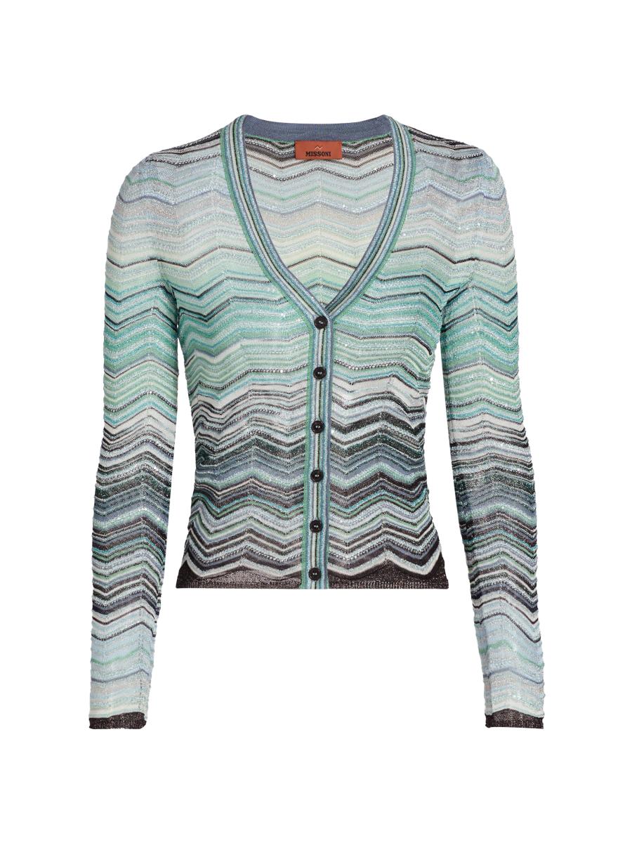 Missoni Chevron Metallic Knit Cardigan | Saks Fifth Avenue