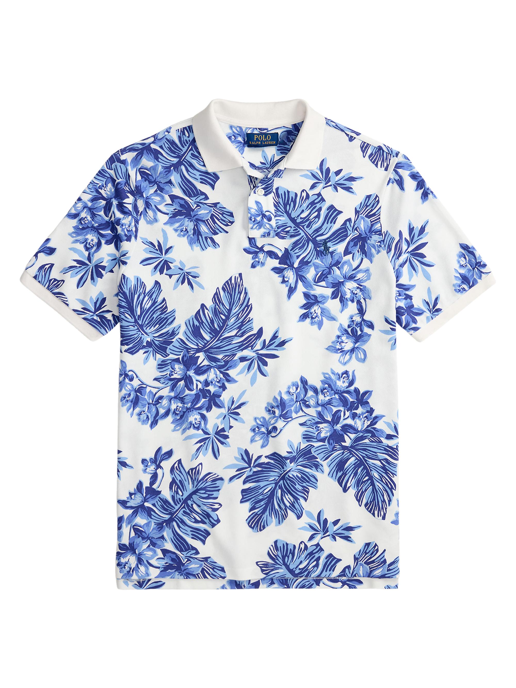 Polo Ralph Lauren Men's Tropical Floral Cotton Mesh Polo Shirt - Tropical White
