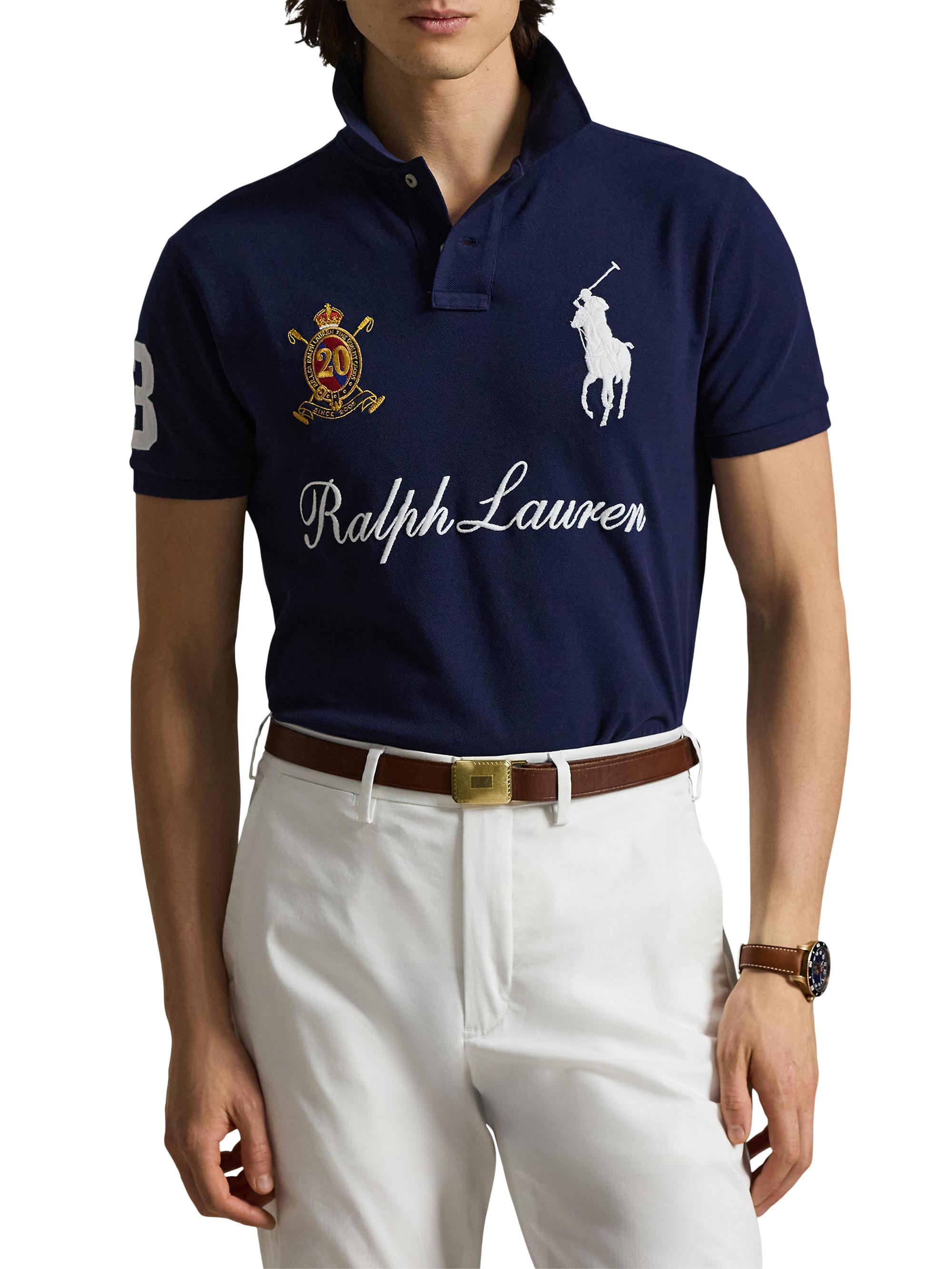Polo Ralph Lauren Embroidered Pony Mesh Polo Shirt | Saks Fifth Avenue