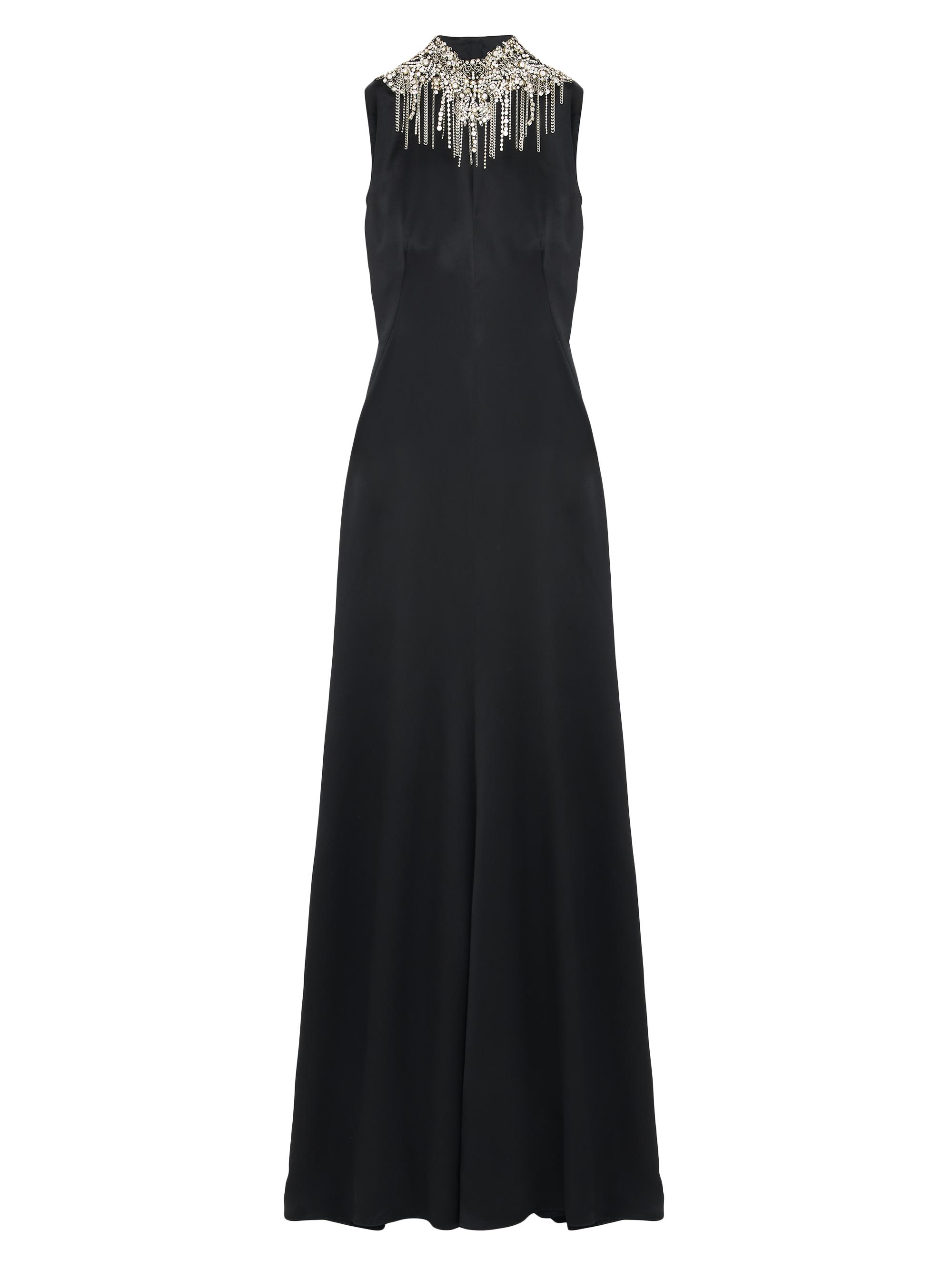 McQueen Women's Embellished Satin Gown - Black
