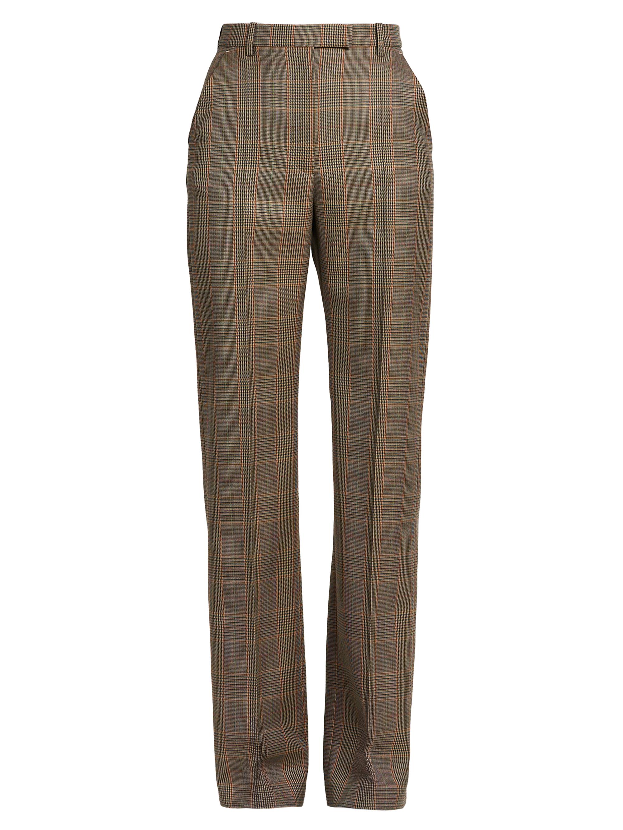 McQueen Women's Country Pleated Check Wool Trousers - Multi Colour