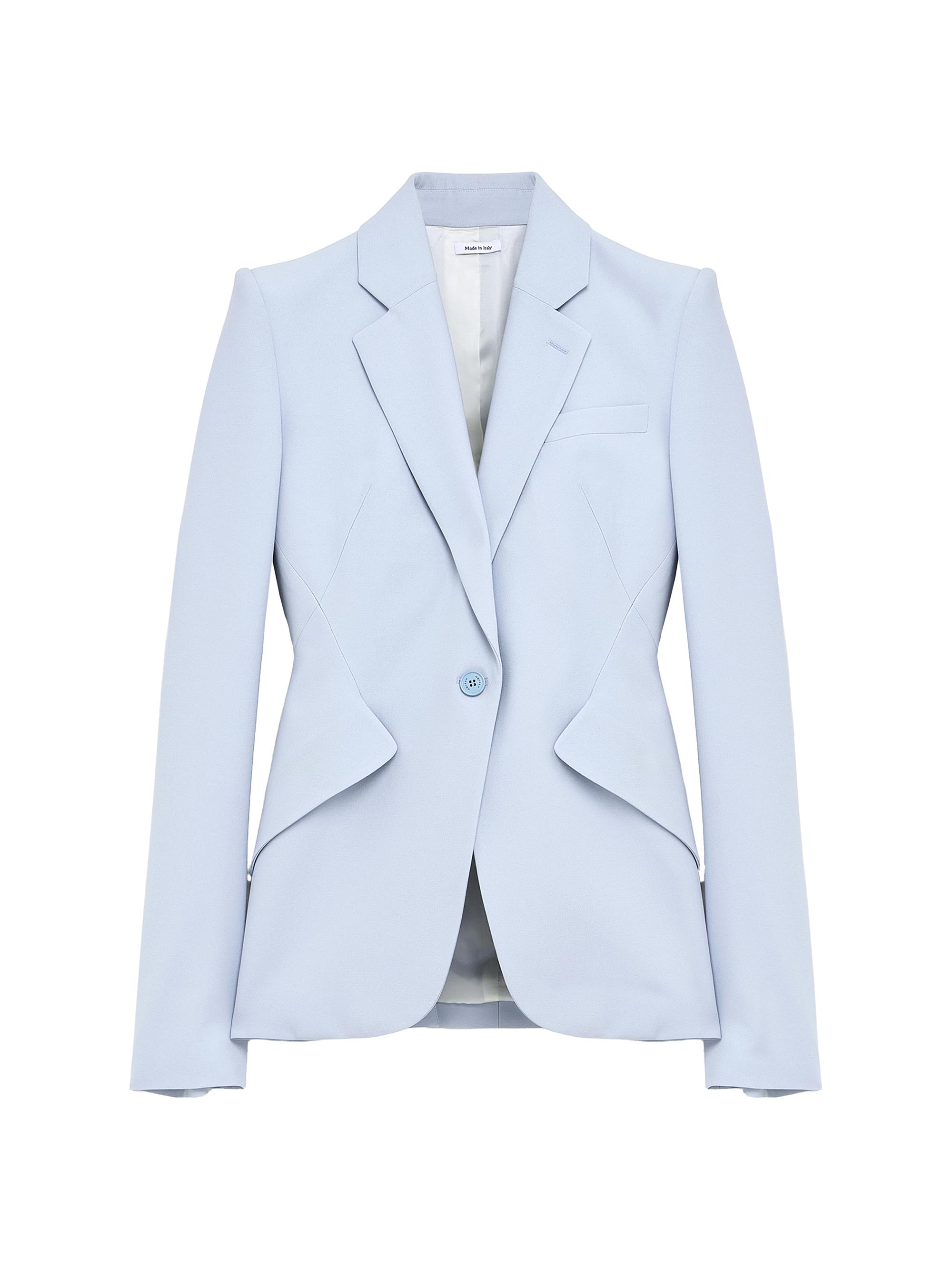 McQueen Women's Leaf Crepe One-Button Blazer - Ice Blue