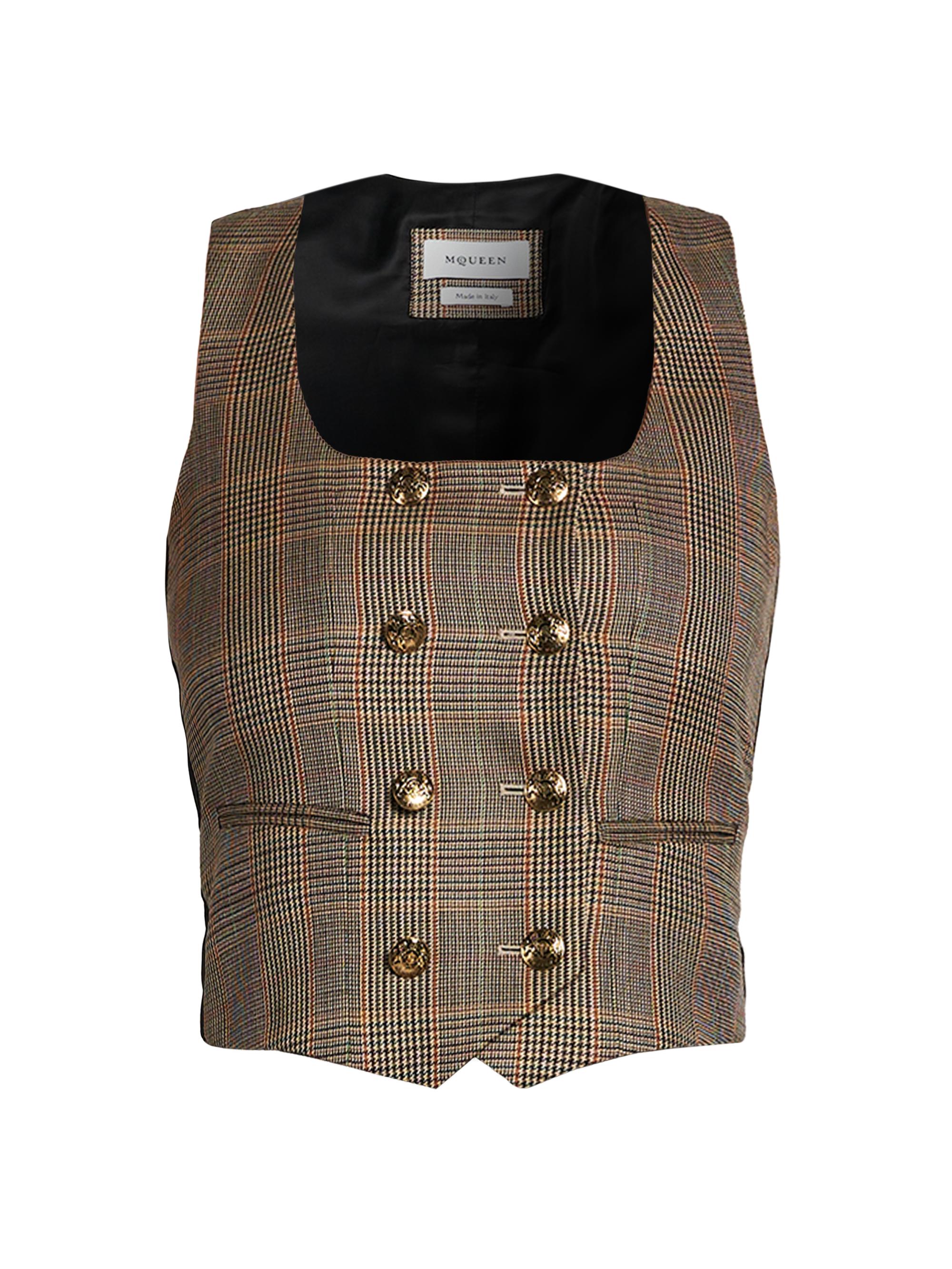 McQueen Women's Country Check Wool Waistcoat - Multi Colour