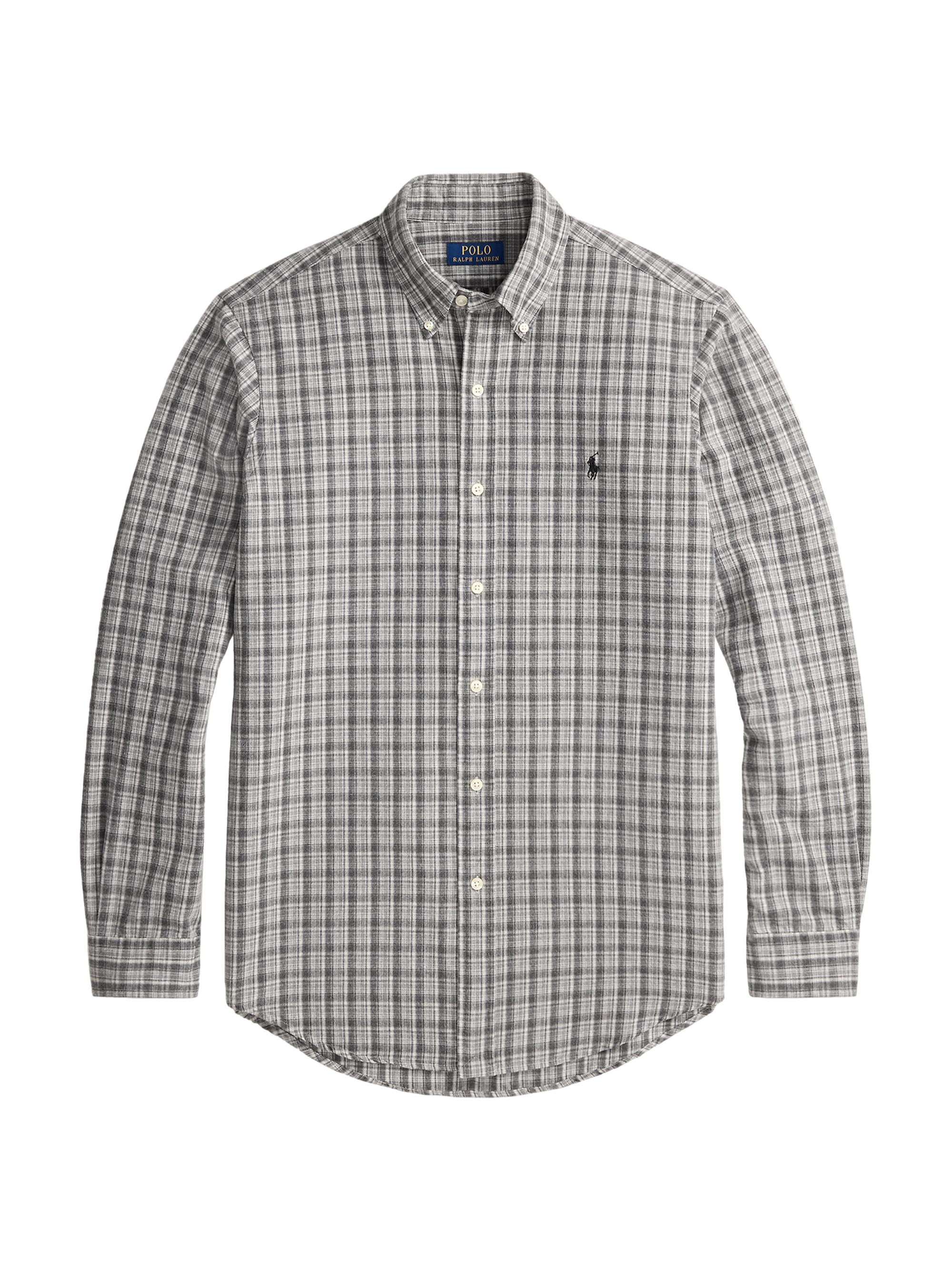 Polo Ralph Lauren Men's Brushed Cotton Oxford Shirt - Grey Heather Multi