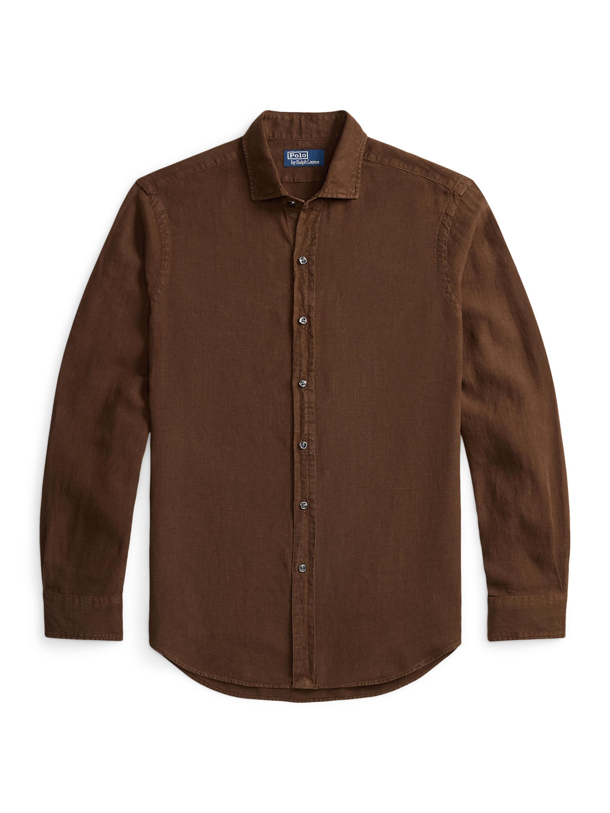 Polo Ralph Lauren Men's Slub Linen Button-Front Shirt - Dark Beech