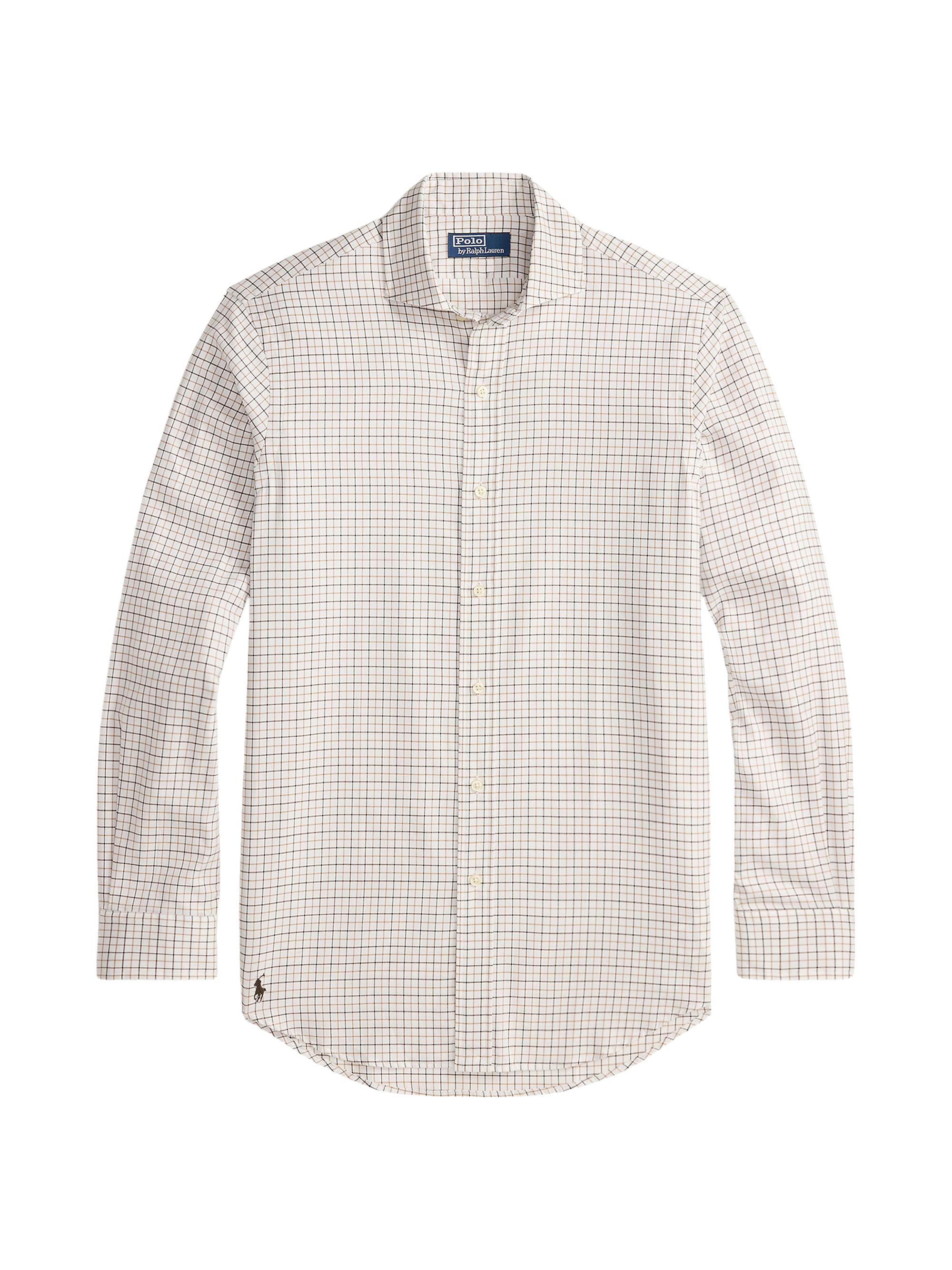 Polo Ralph Lauren Men's Grid Cotton Twill Shirt - White Khaki Multi