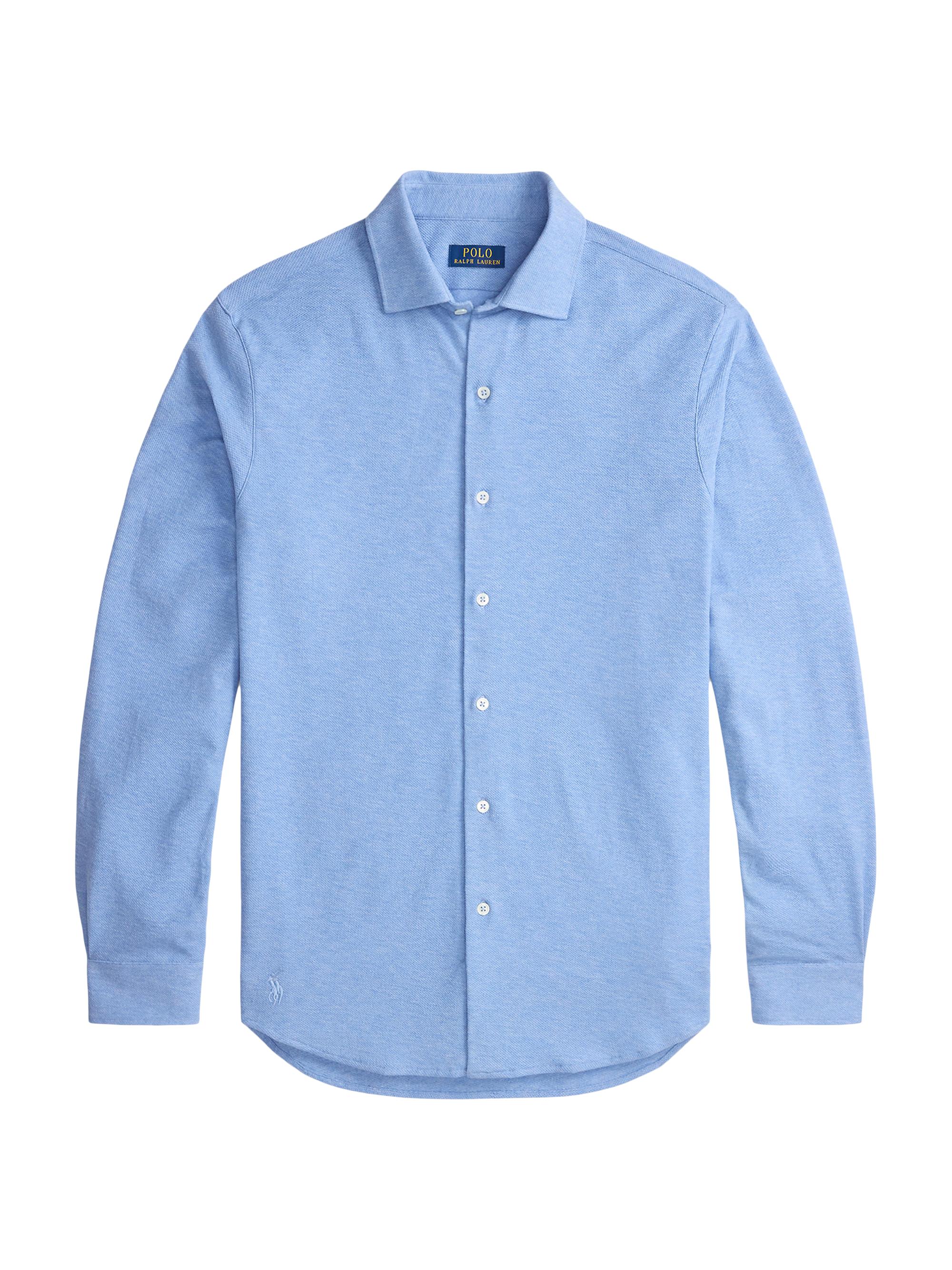 Polo Ralph Lauren Men's Jersey Spread-Collar Shirt - Harbor Island Blue - Size XXL