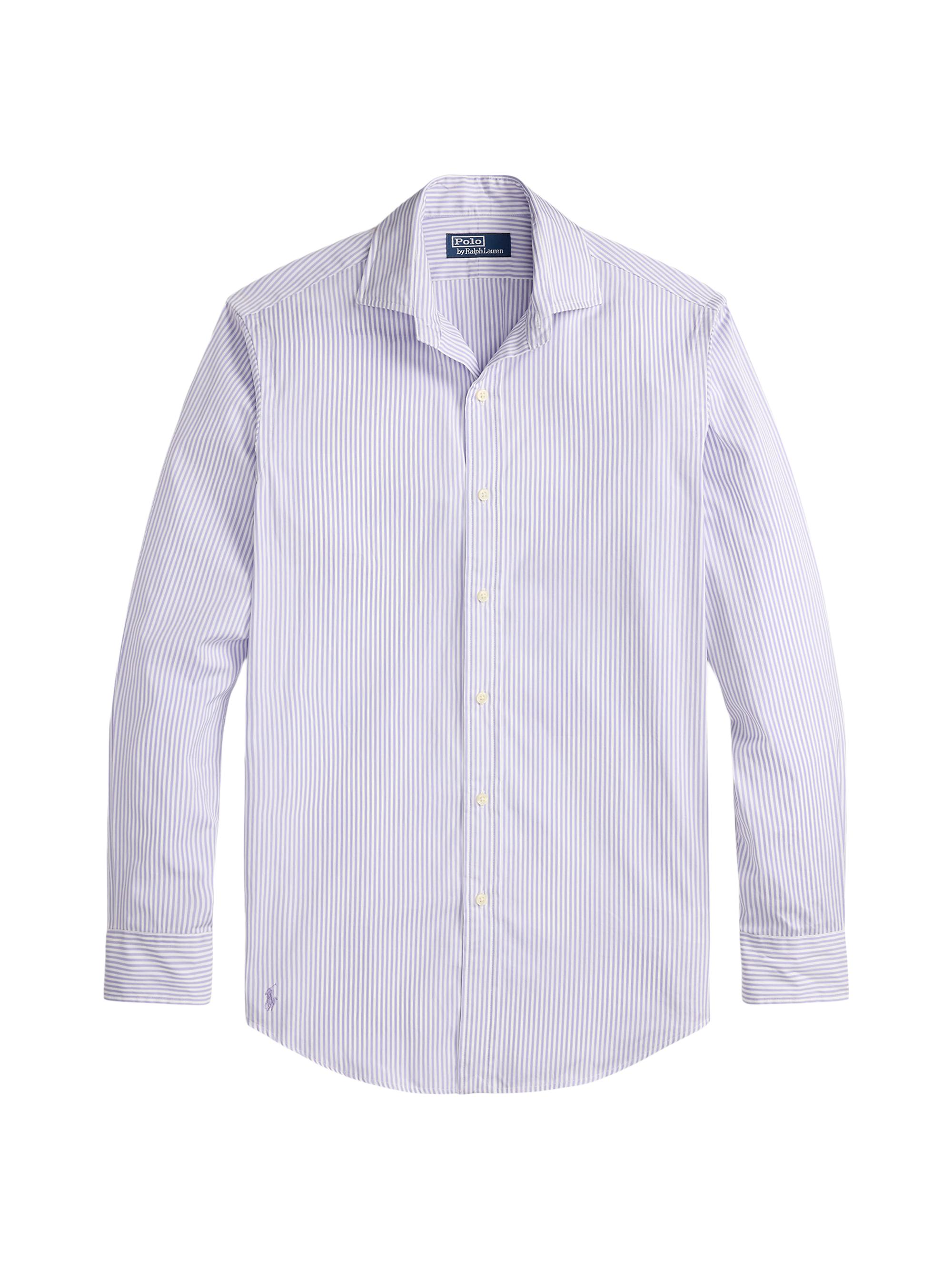 Polo Ralph Lauren Men's Striped Cotton Poplin Shirt - Sky Lavender