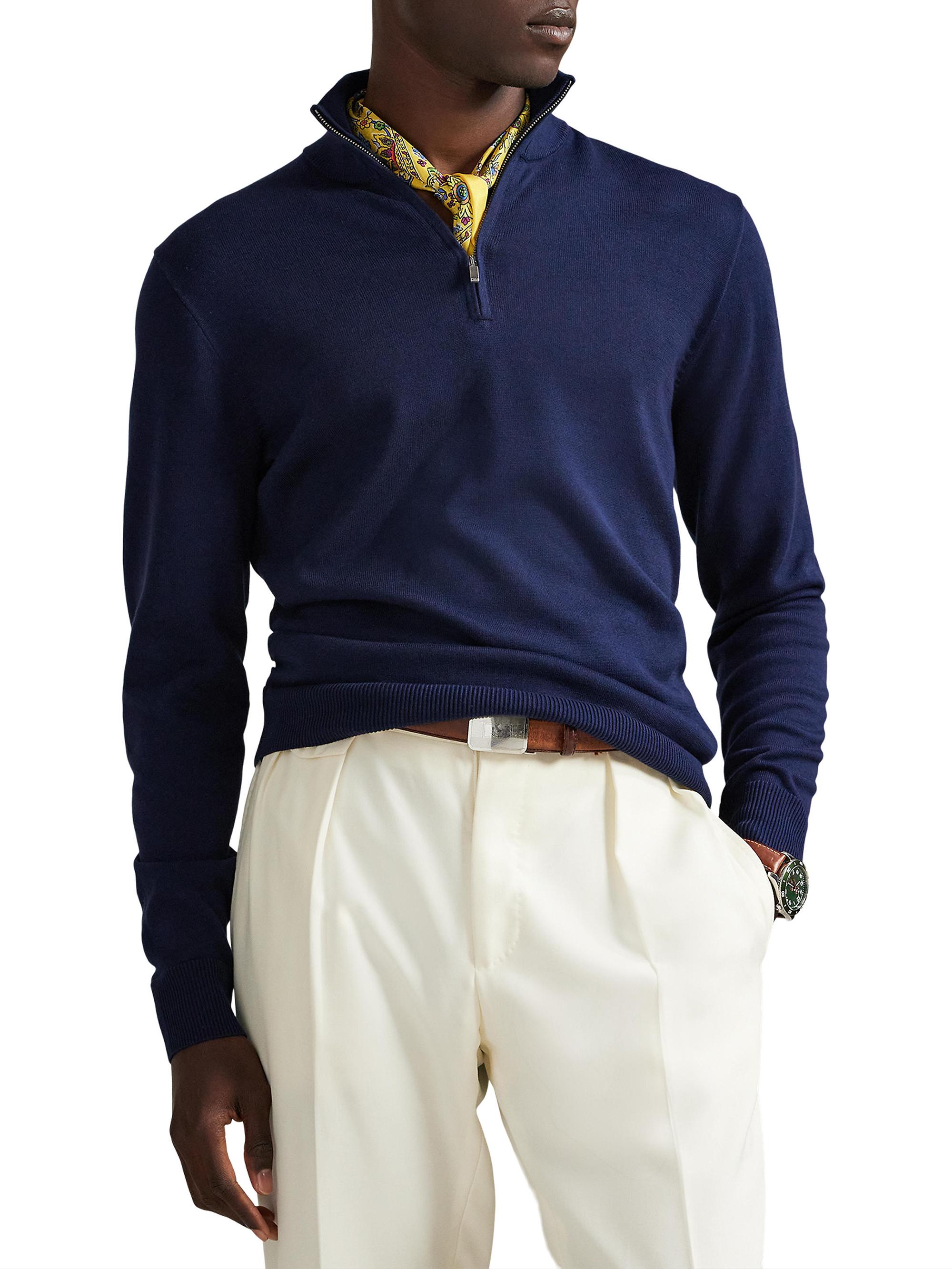 Polo Ralph Lauren Cotton Quarter-Zip Sweater | Saks Fifth Avenue