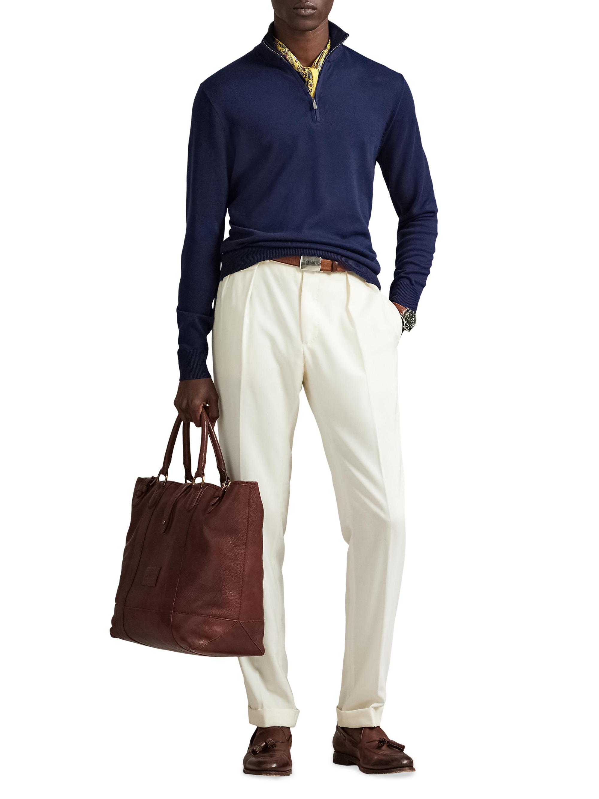 Polo Ralph Lauren Cotton Quarter-Zip Sweater | Saks Fifth Avenue