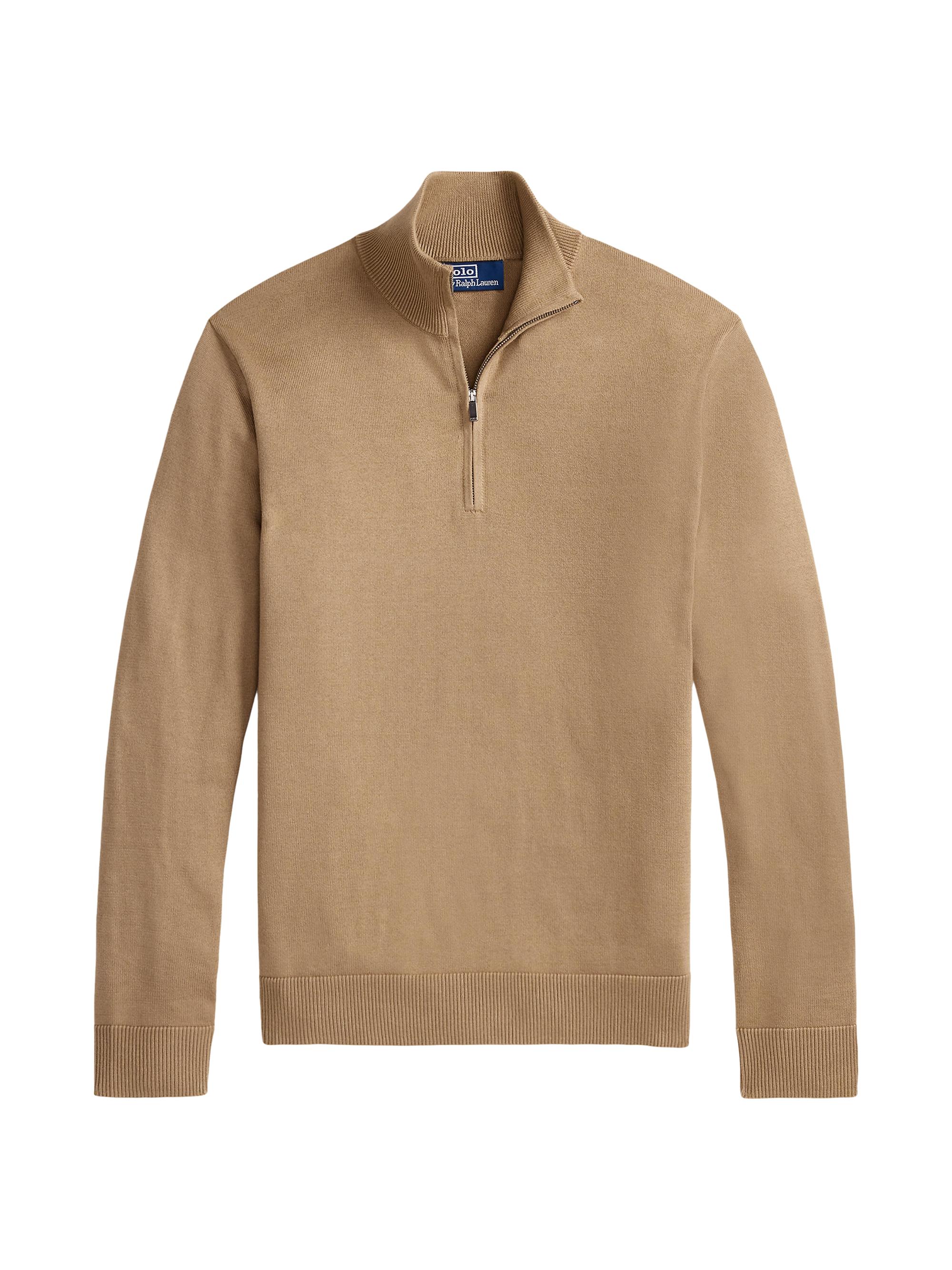 Polo Ralph Lauren Men's Cotton Quarter-Zip Sweater - Clay Tan