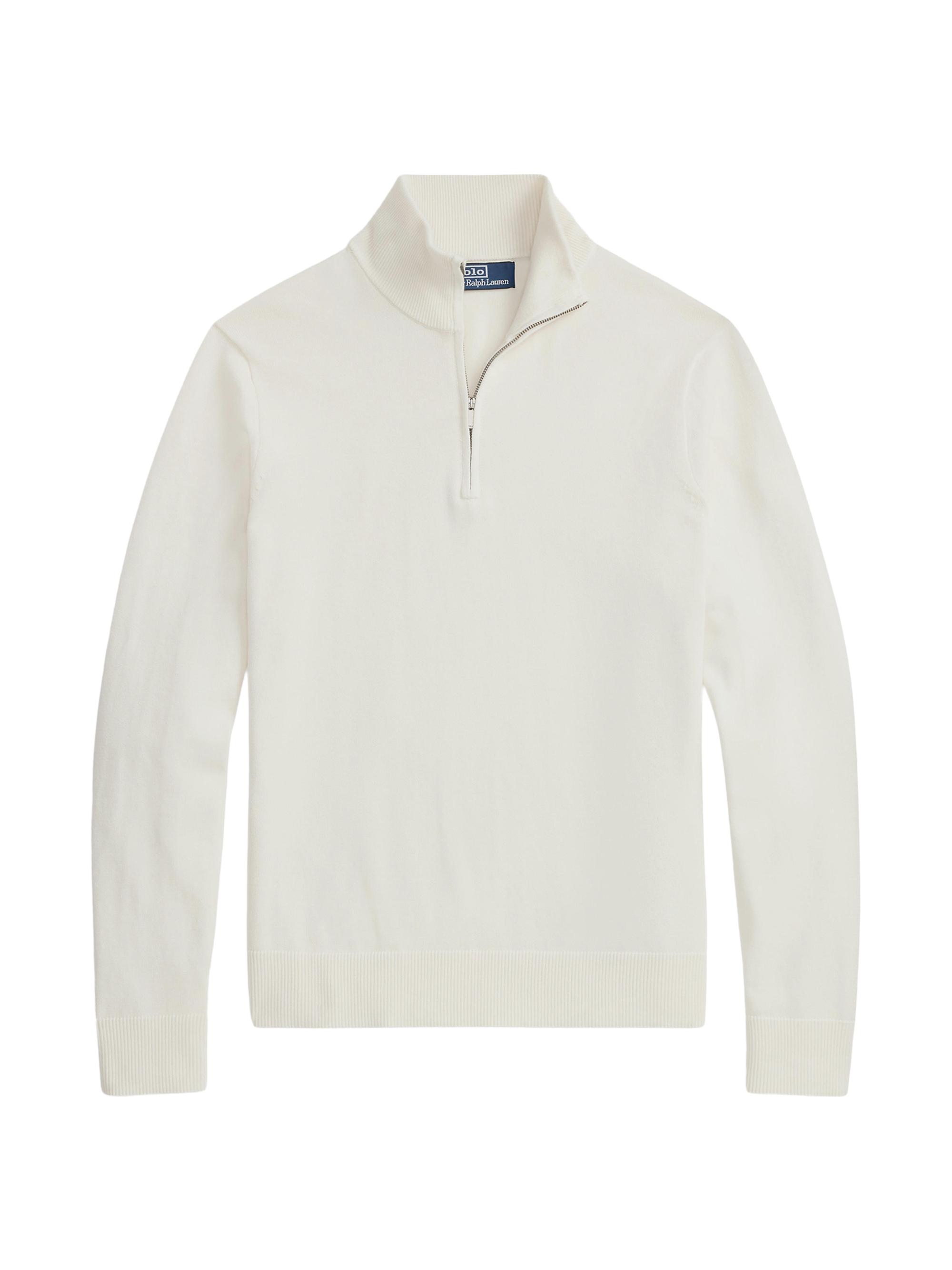 Polo Ralph Lauren Cable-Knit Cotton Polo-Collar Sweater | Saks