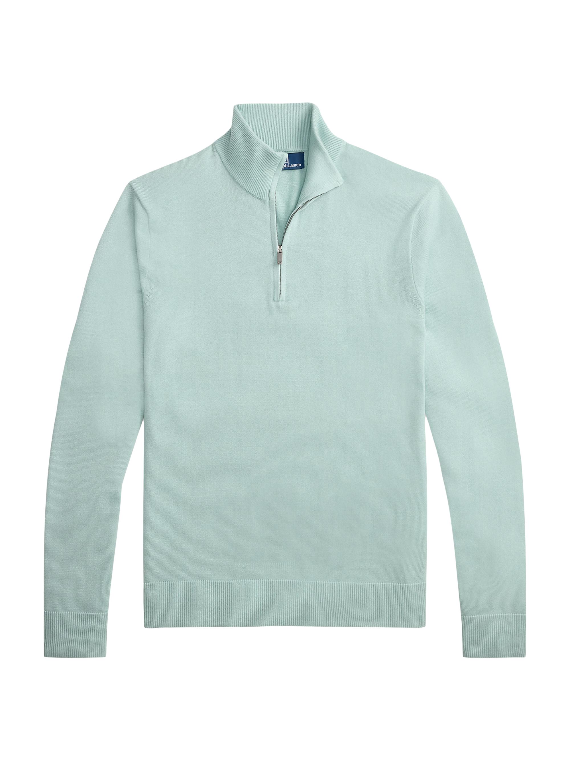 Polo Ralph Lauren Men's Cotton Quarter-Zip Sweater - Pale Blue