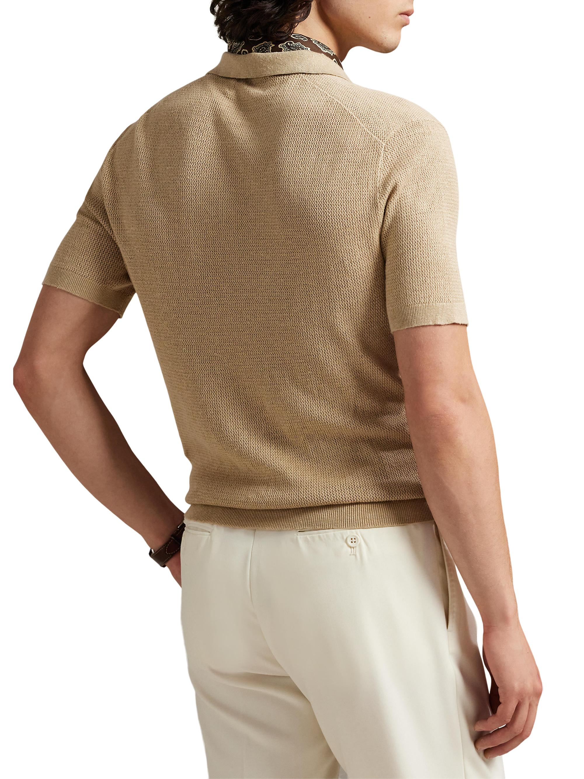 Polo Ralph Lauren Knit Linen-Blend Polo Shirt | Saks Fifth Avenue