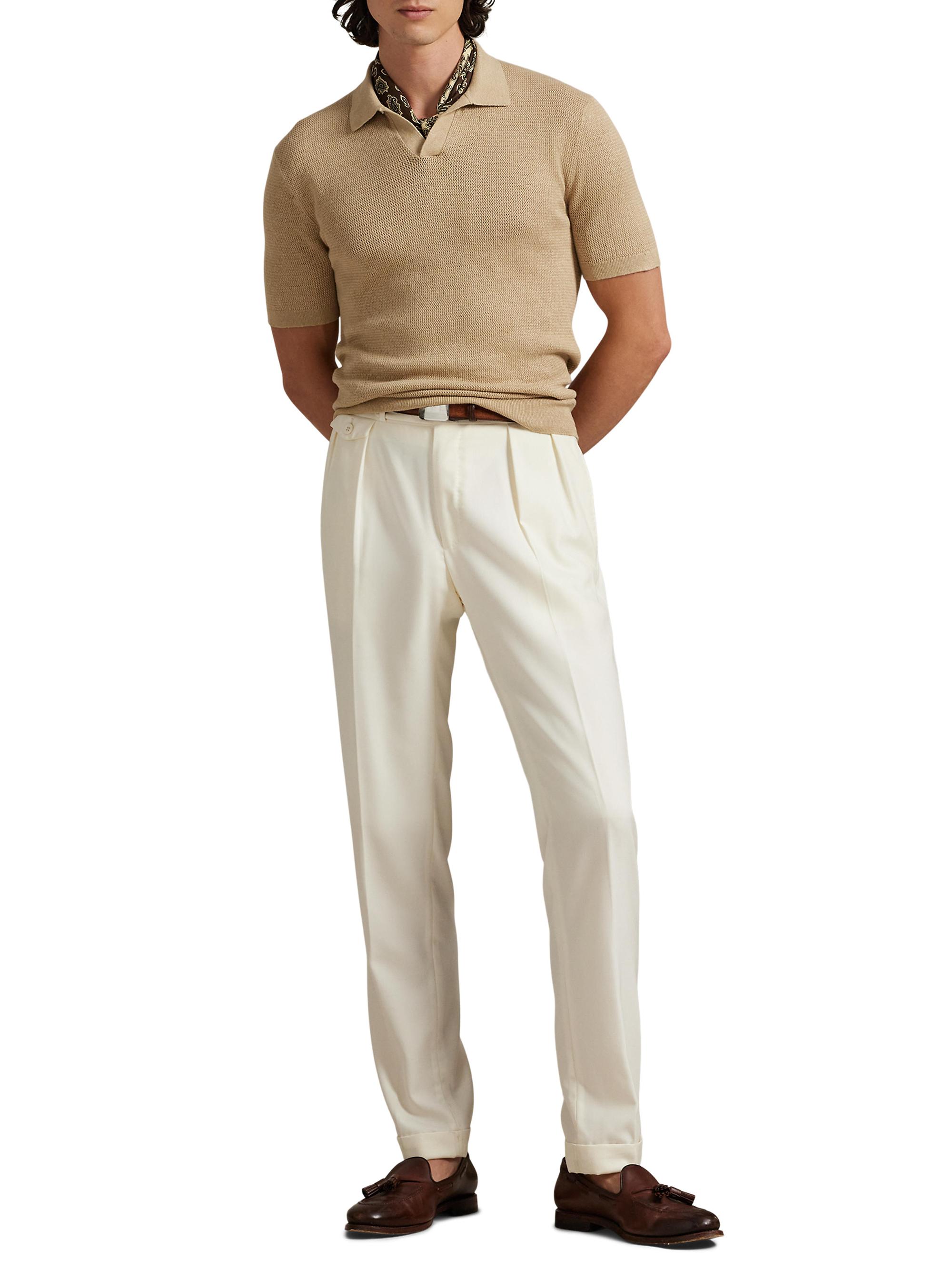 Polo Ralph Lauren Knit Linen-Blend Polo Shirt | Saks Fifth Avenue
