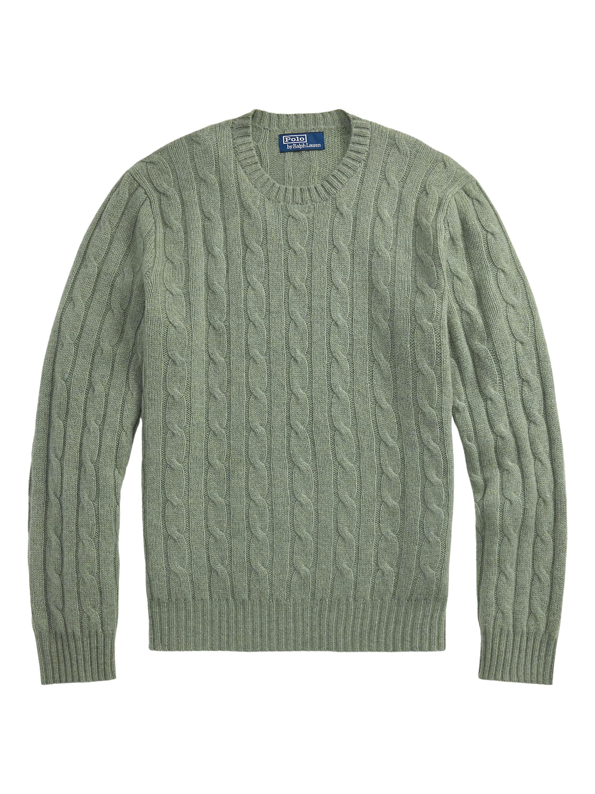 Polo Ralph Lauren Men's Cable-Knit Cashmere Crewneck Sweater - Fern Green Heather